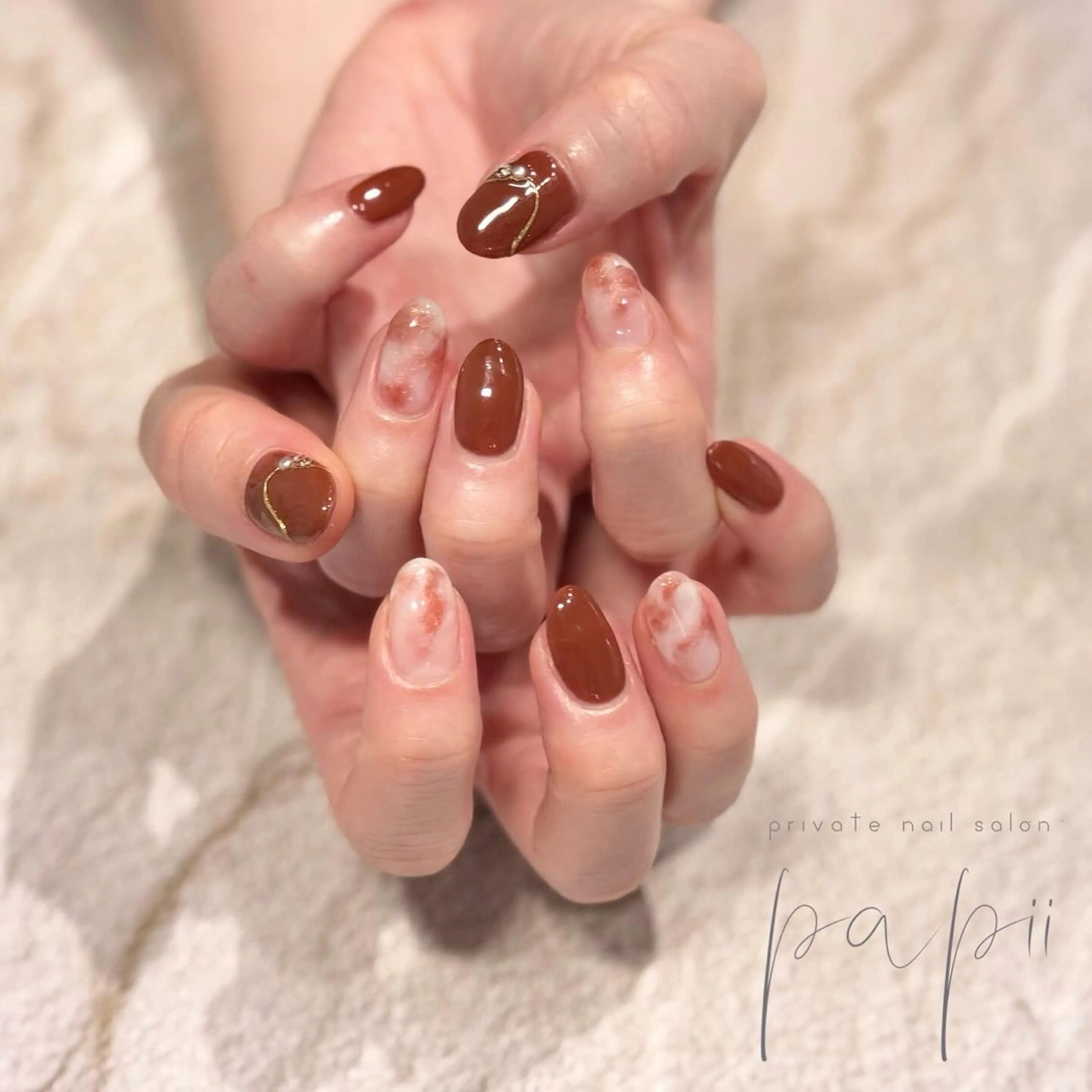 ネイル オーロラネイル ニュアンスネイル シンプルネイル ハンドネイル private nail salon papii所属・papii☆ kurodaのネイルデザイン