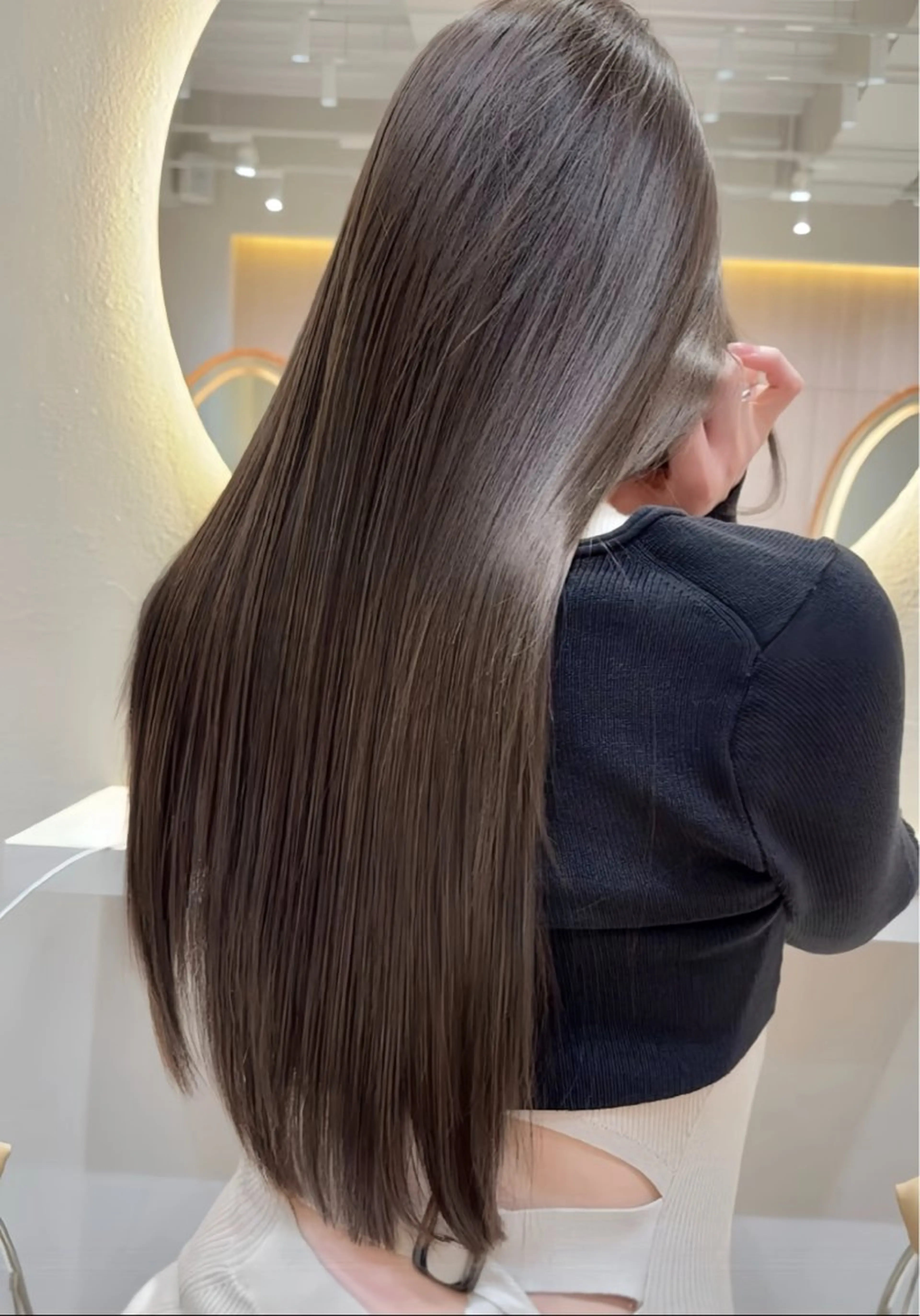 ロング カラー カット 縮毛矯正 韓国レイヤー/縮毛 透明感カラー興津史弥のヘアスタイル