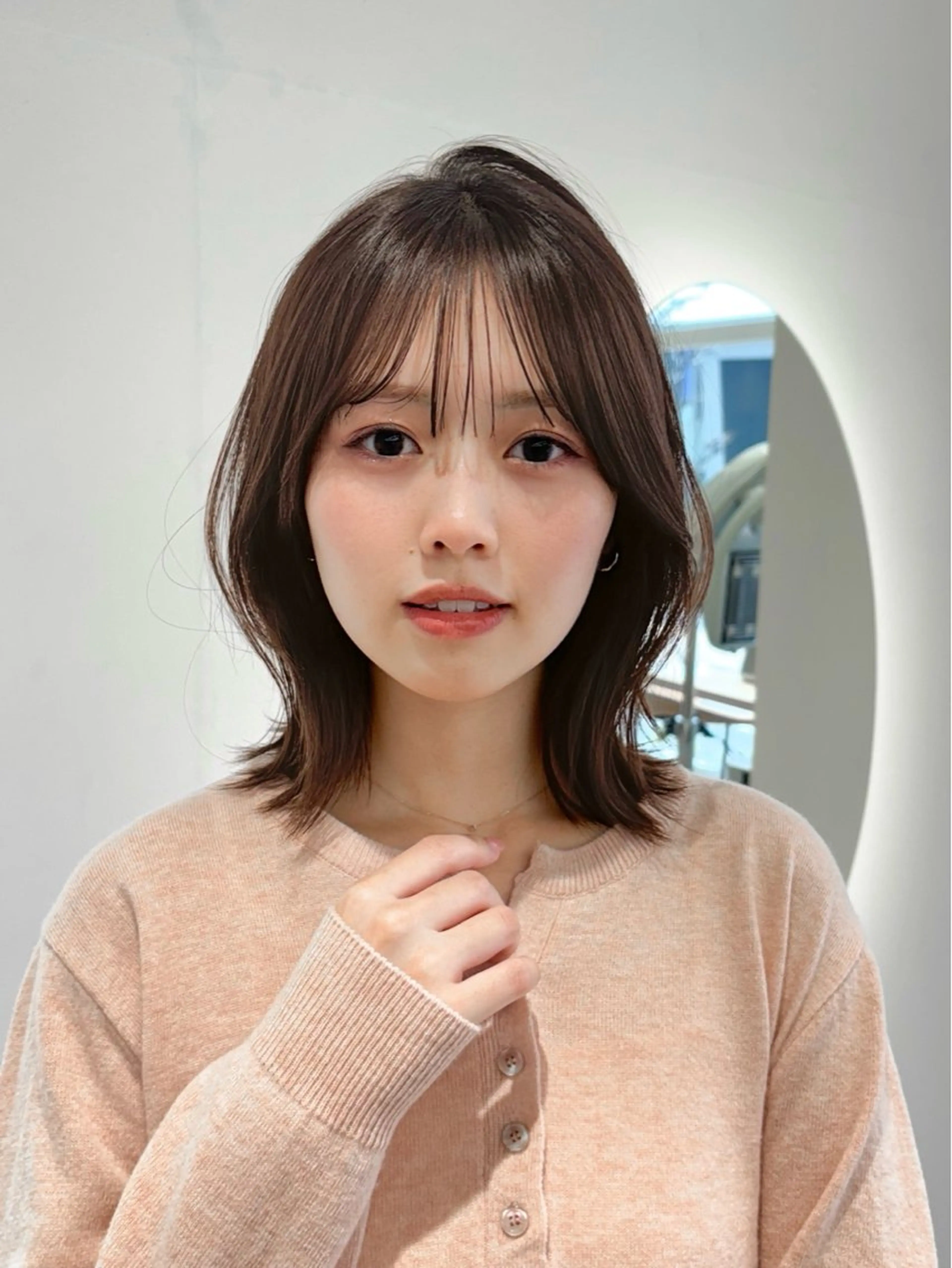 ミディアム カラー unami shibuya所属・ren ボブロブ/ミディアムのヘアスタイル