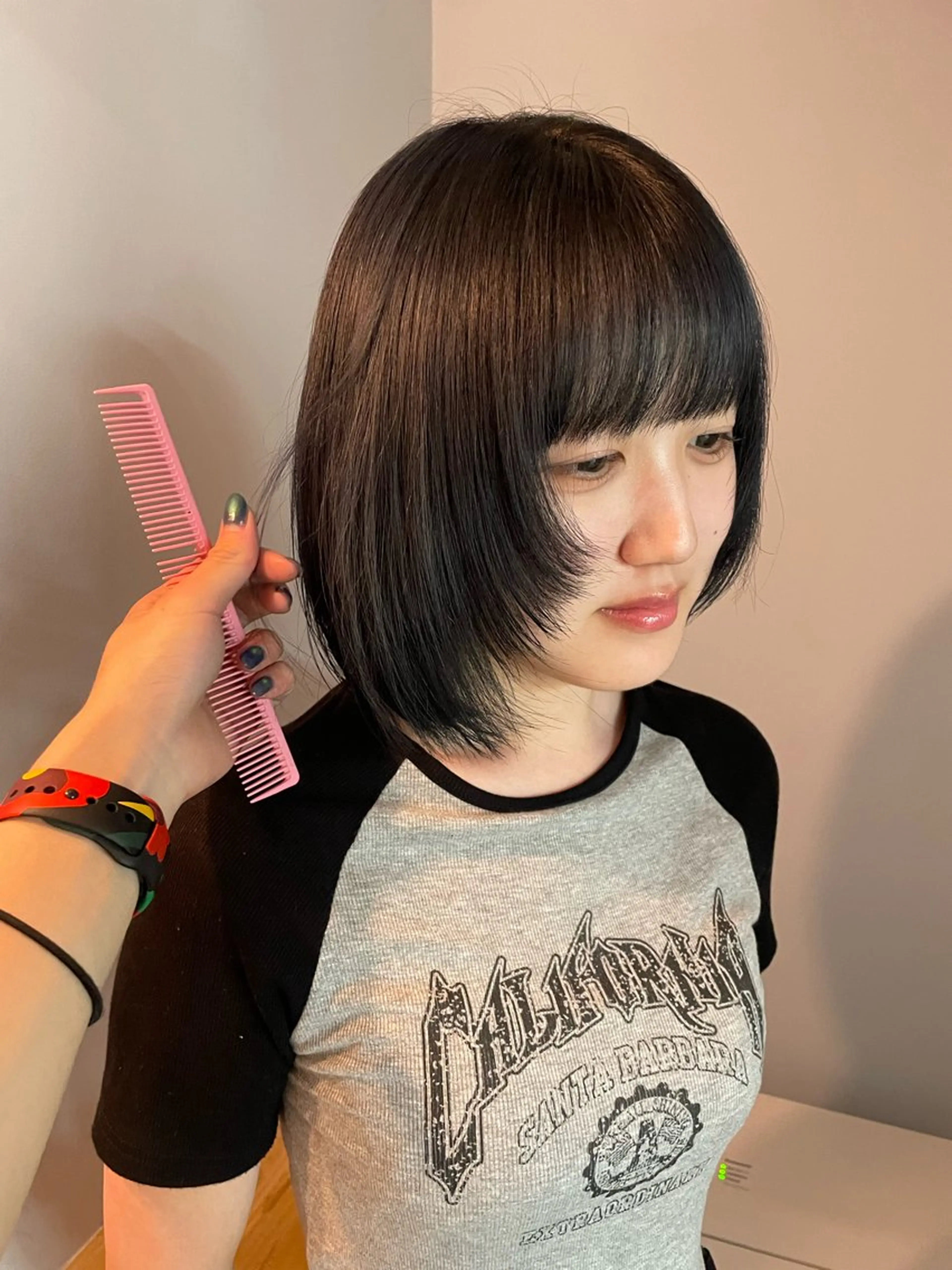 ショート カラー 黒髪 ヘアカラー カットモデル/ ハイトーン/ゆうあのヘアスタイル