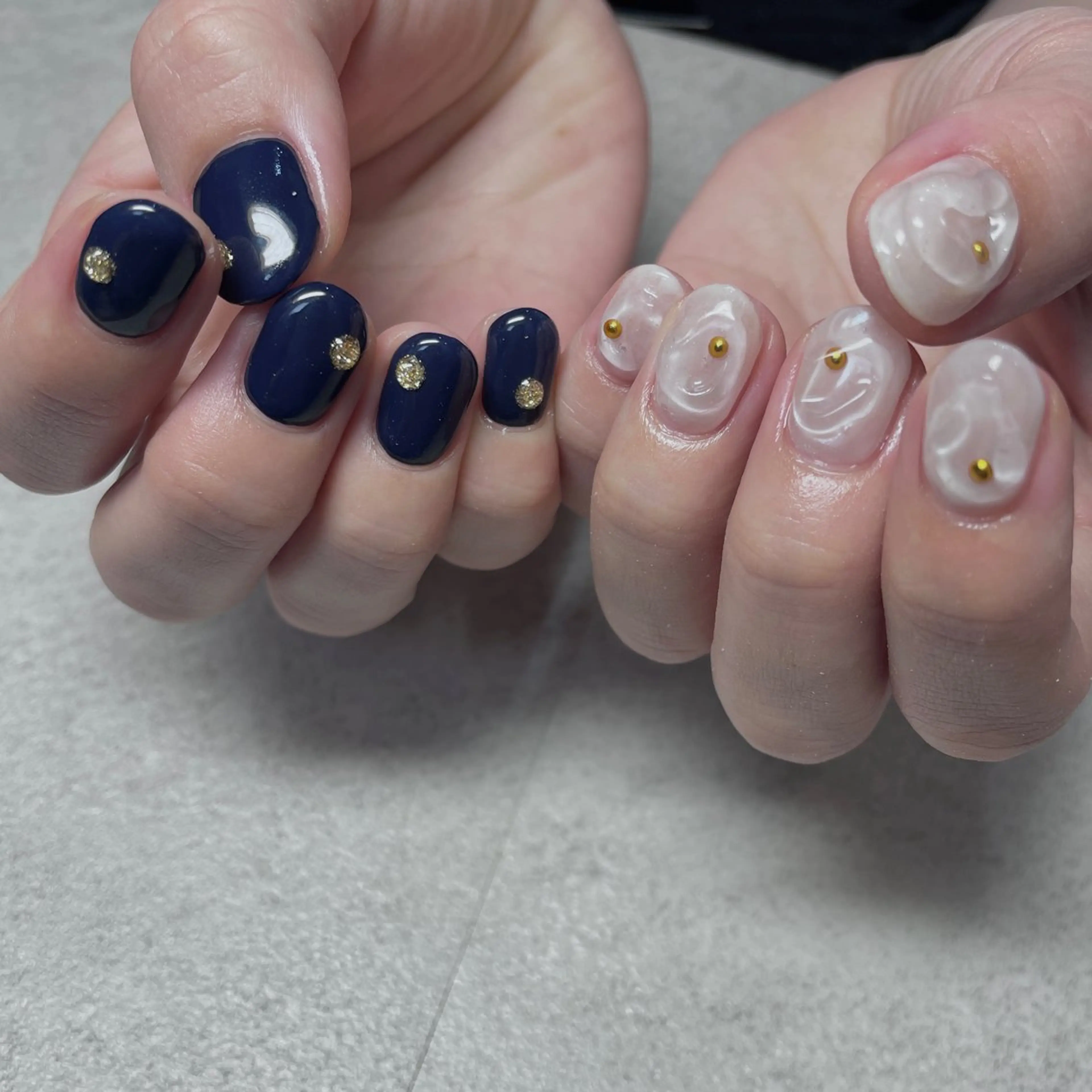 ネイル ネイビー ショートネイル バレンタイン 冬ネイル ハンドネイル acs.n所属・ネイル，耳つぼ 風間すみれのその他イメージ