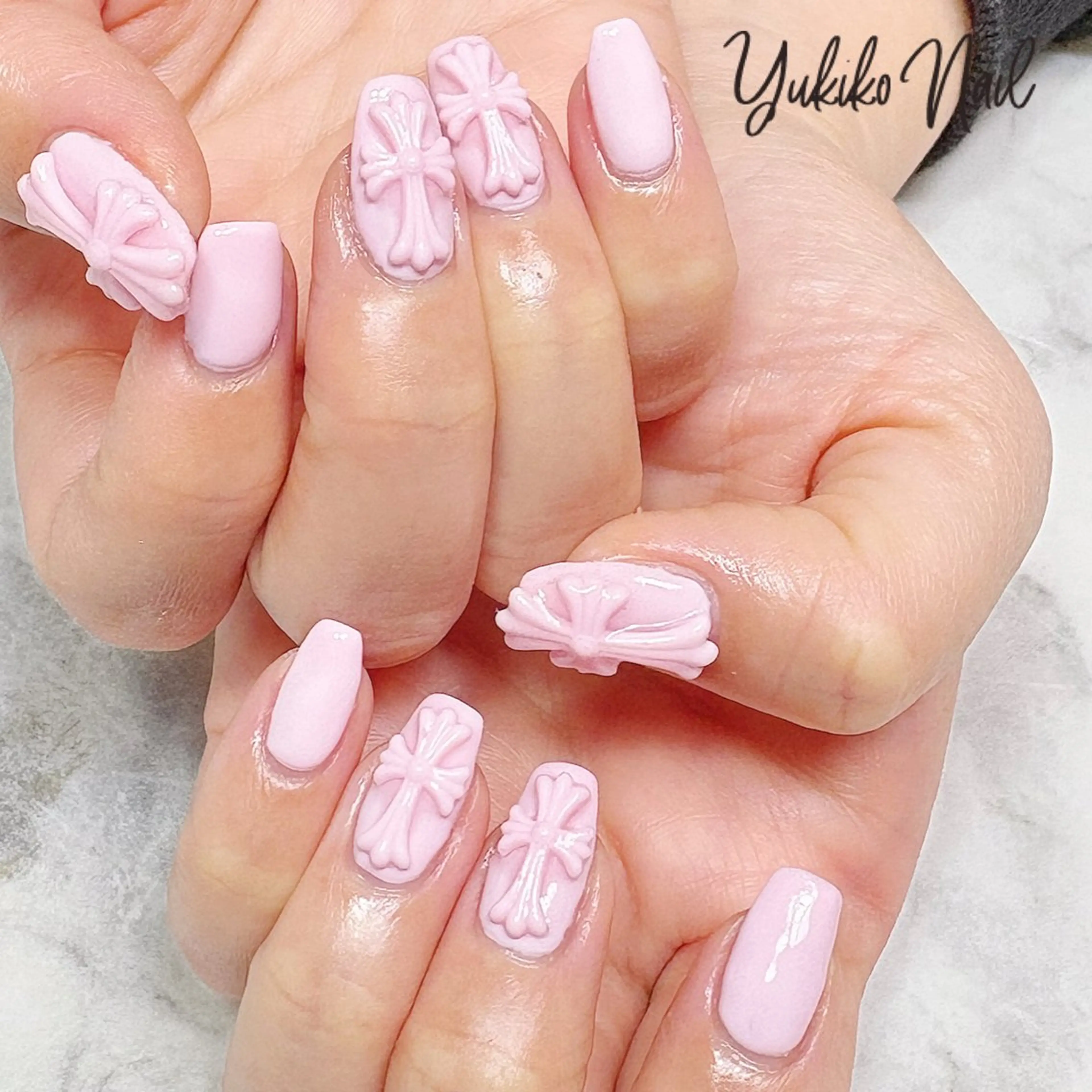 ネイル パステルネイル ピンク ハンドネイル ユキコ ネイルのネイルデザイン