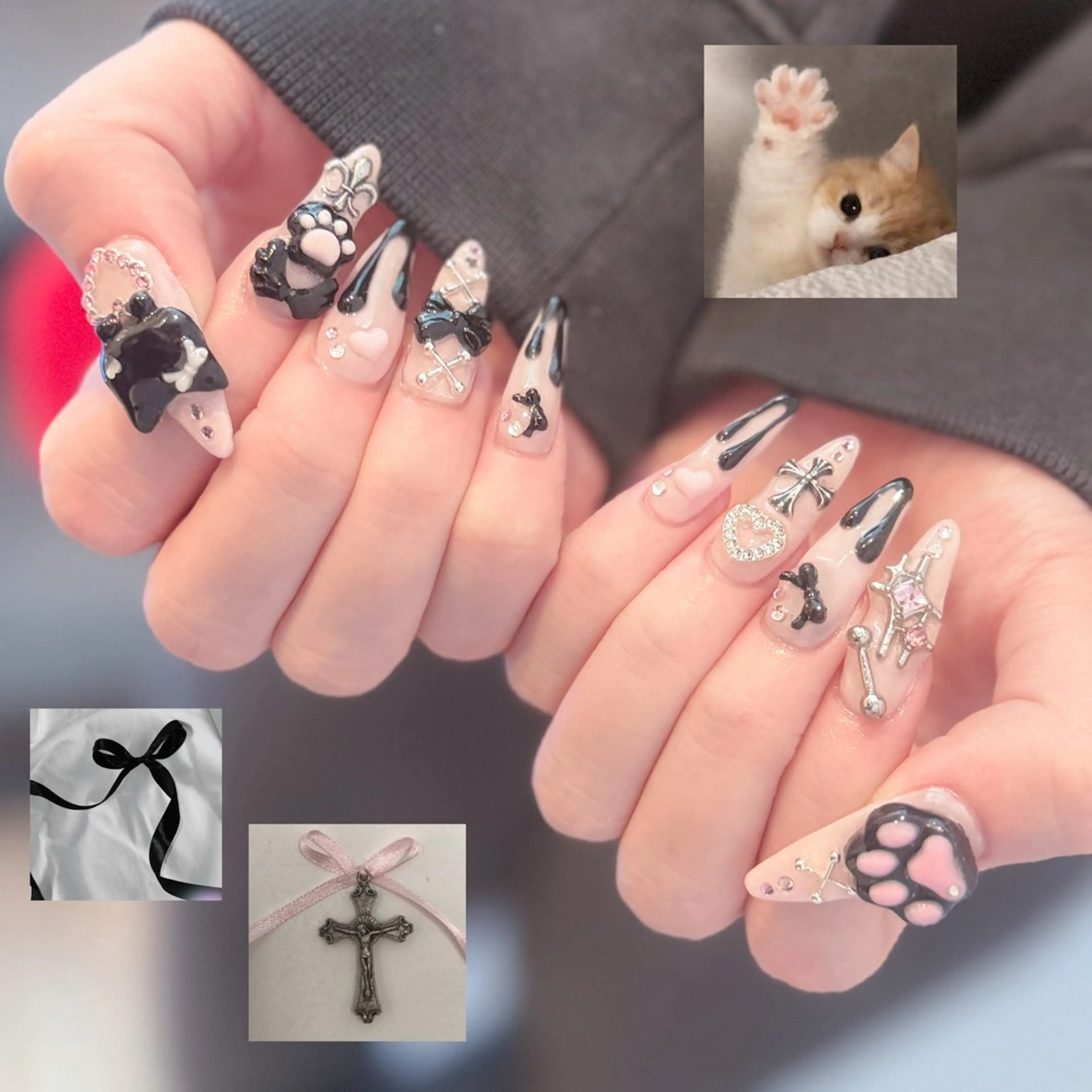 ネイル ハンドネイル Nail Share Salon Mariris所属・ユカ‎𖤐nail 堺筋本町/心斎橋のネイルデザイン