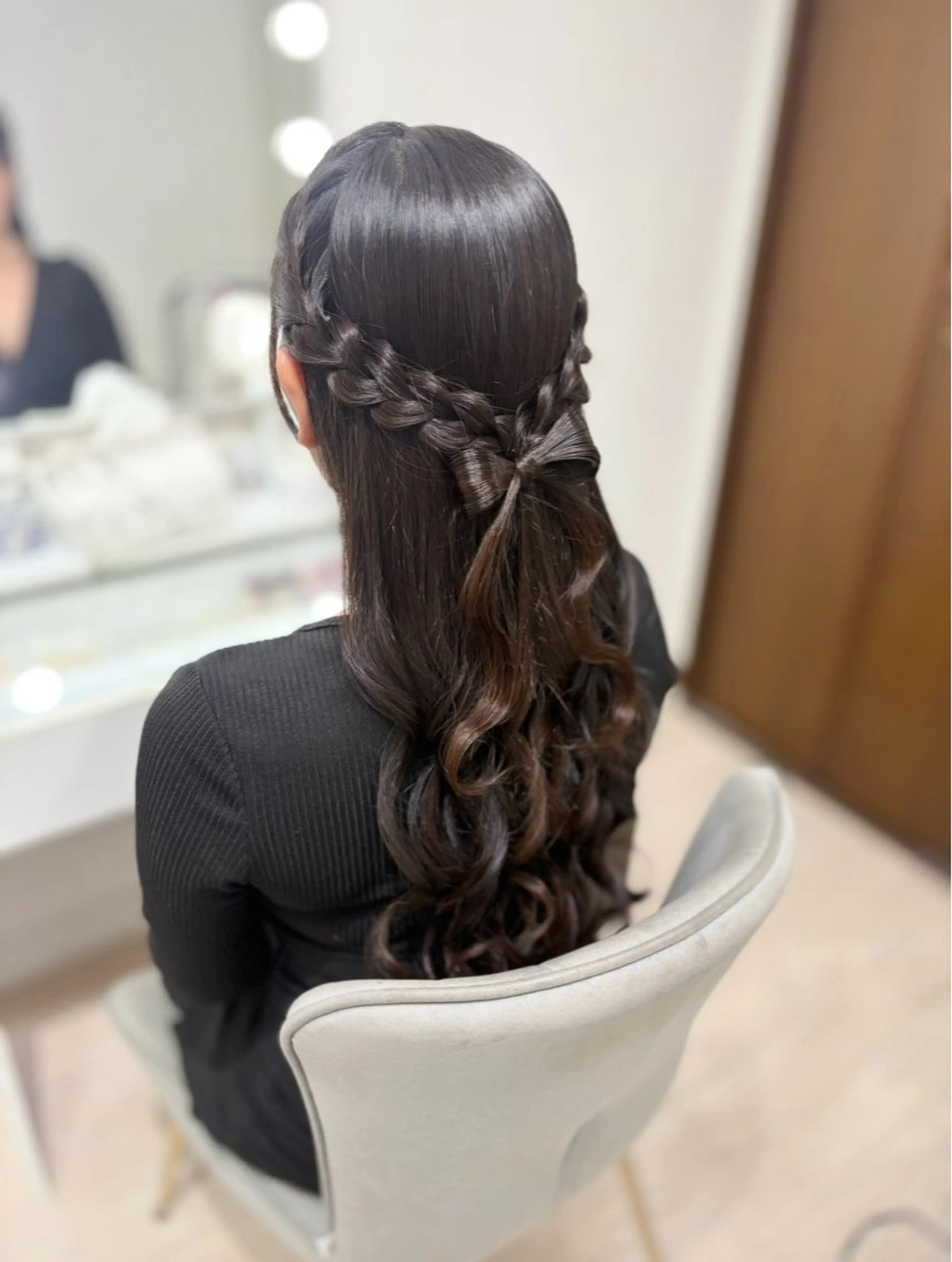 ロング ヘアアレンジ ハーフアップ ヘアセット ヘアセットサロン /上坪愛美のヘアスタイル