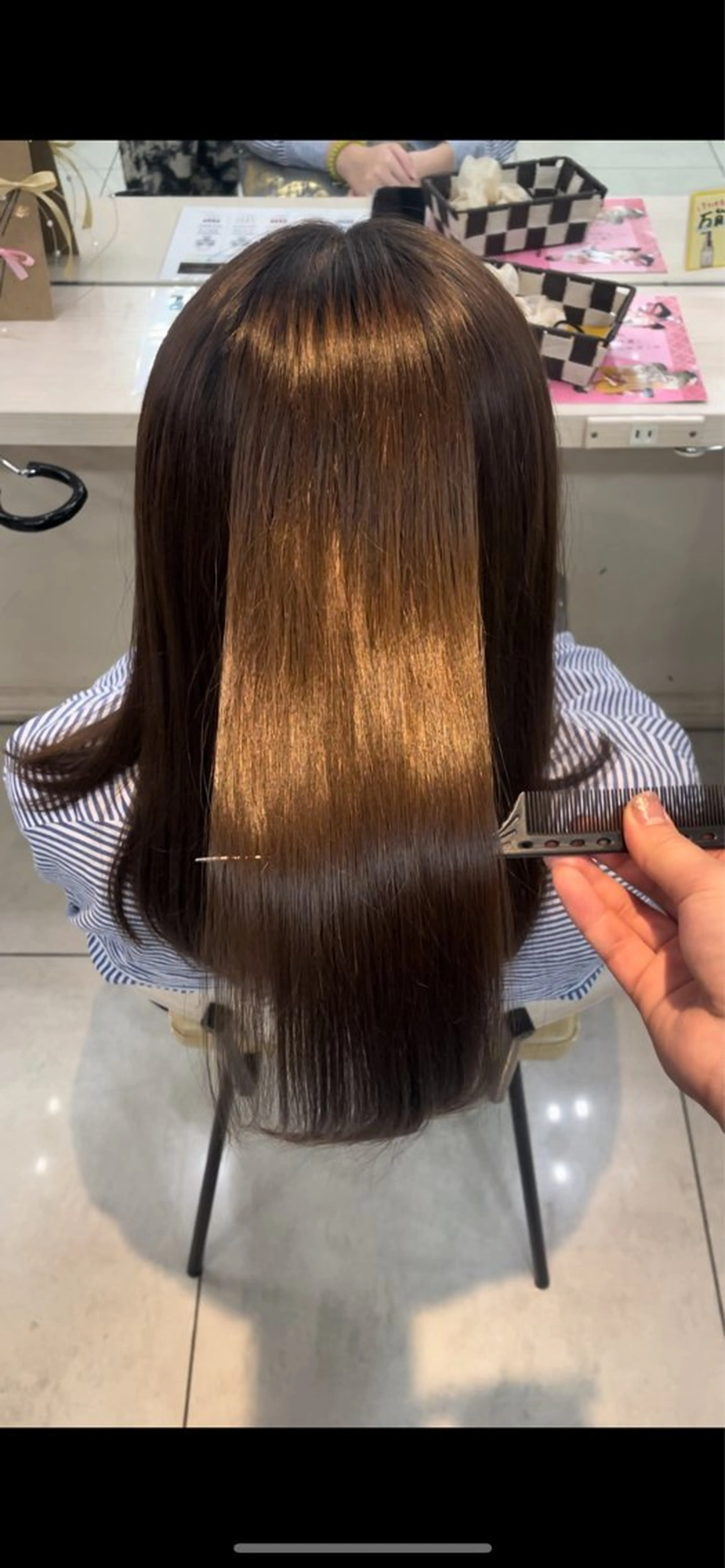 ミディアム 髪質改善 トリートメント 横浜パーマ🌐 暖色カラー🍒もえかのヘアスタイル