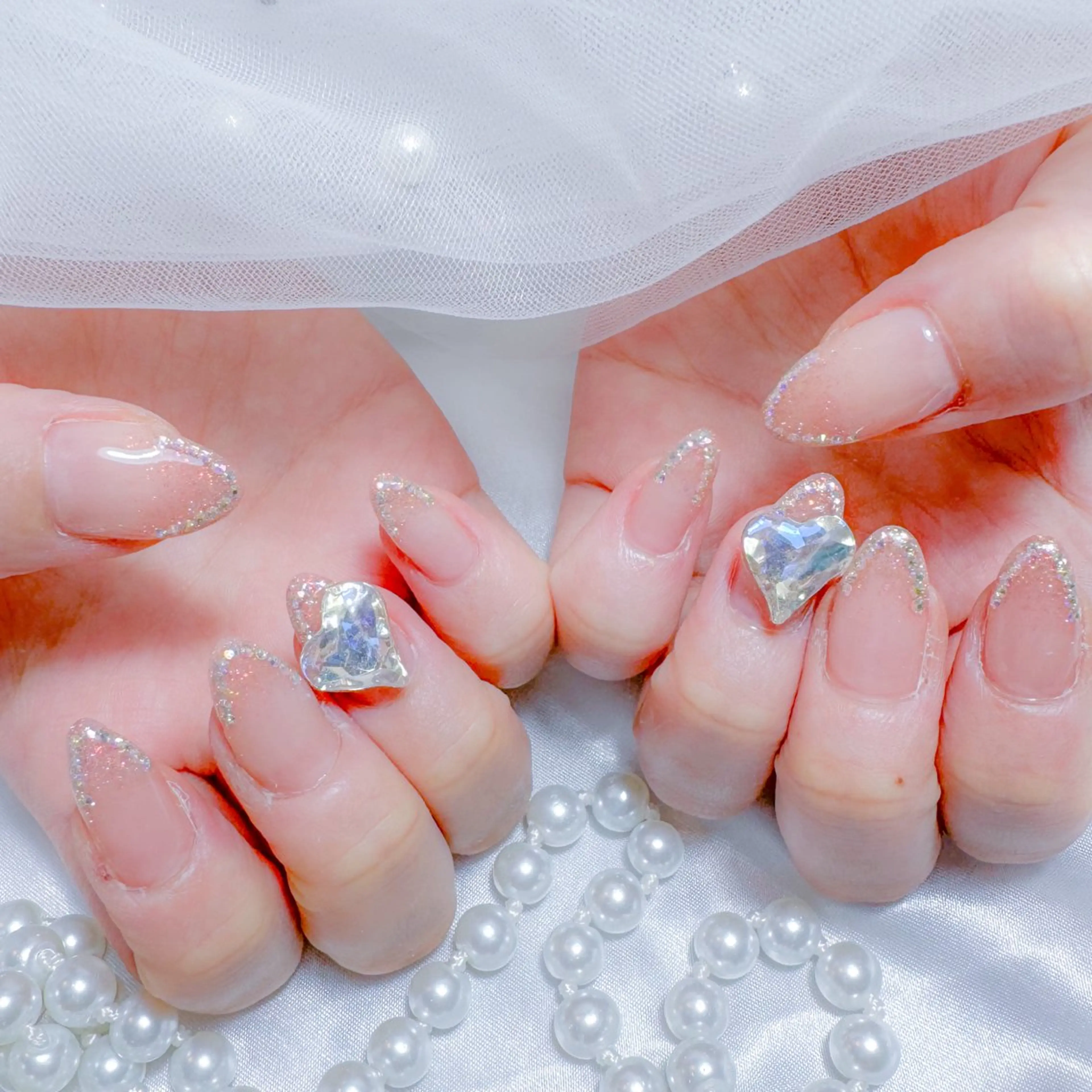 ネイル ジェルネイル 韓国ネイル ミラーネイル パラジェル シンプルネイル tomo Hwanyのネイルデザイン