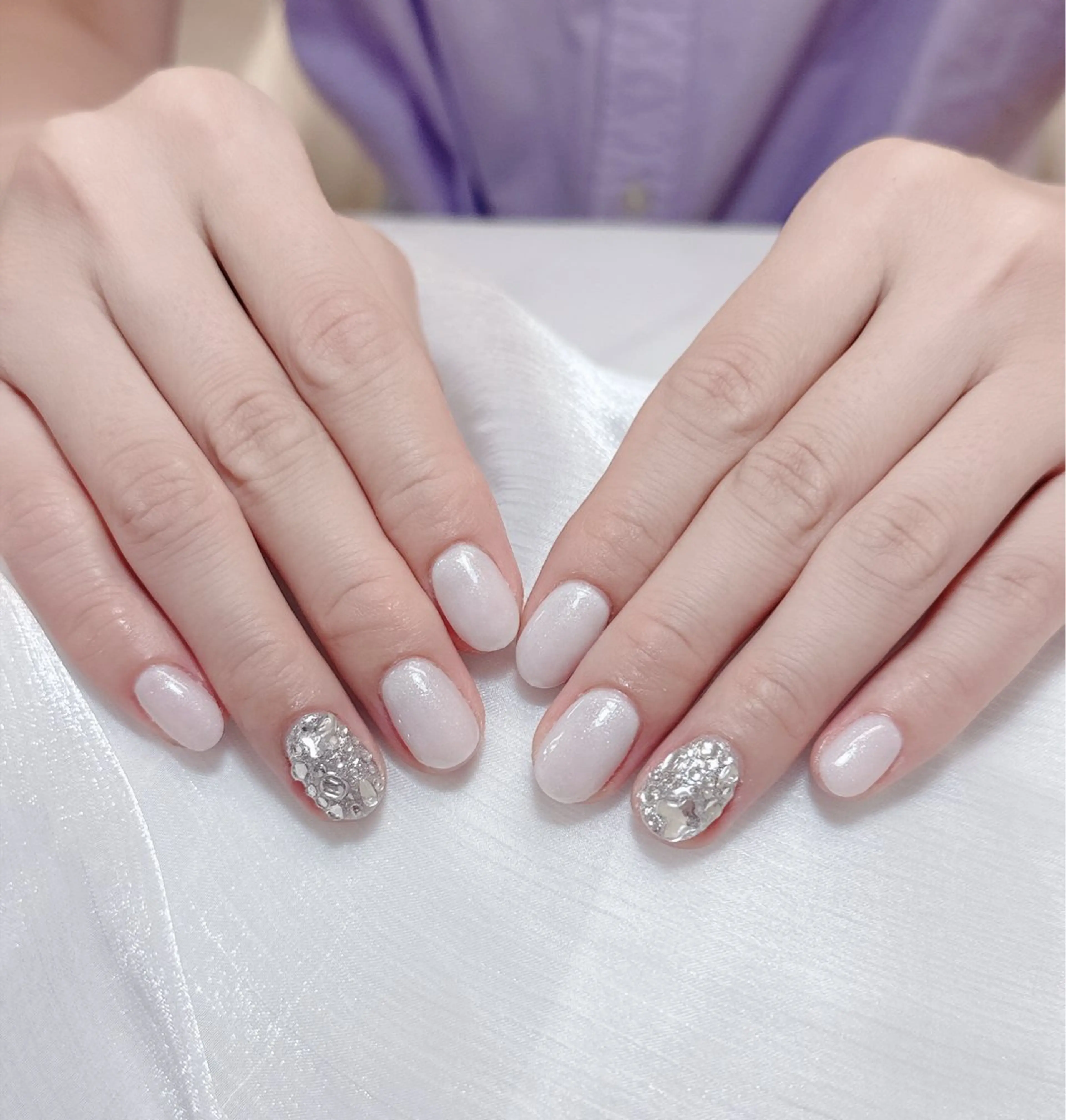 ネイル チークネイル フレンチネイル グラデーション キラキラネイル 韓国ネイル DUO MI所属・陳 rinaのネイルデザイン