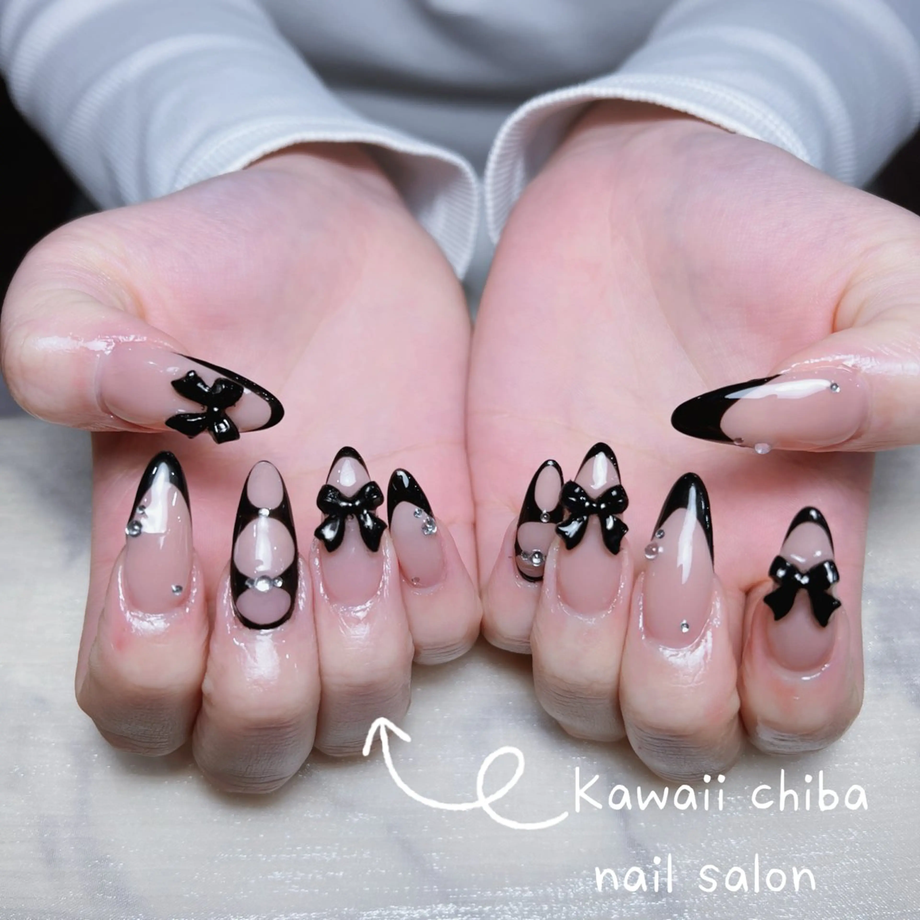 ネイル アートネイル クリアネイル ドット フラッシュネイル フレンチネイル ハンドネイル ハンドケア Kawaii _Nailのネイルデザイン