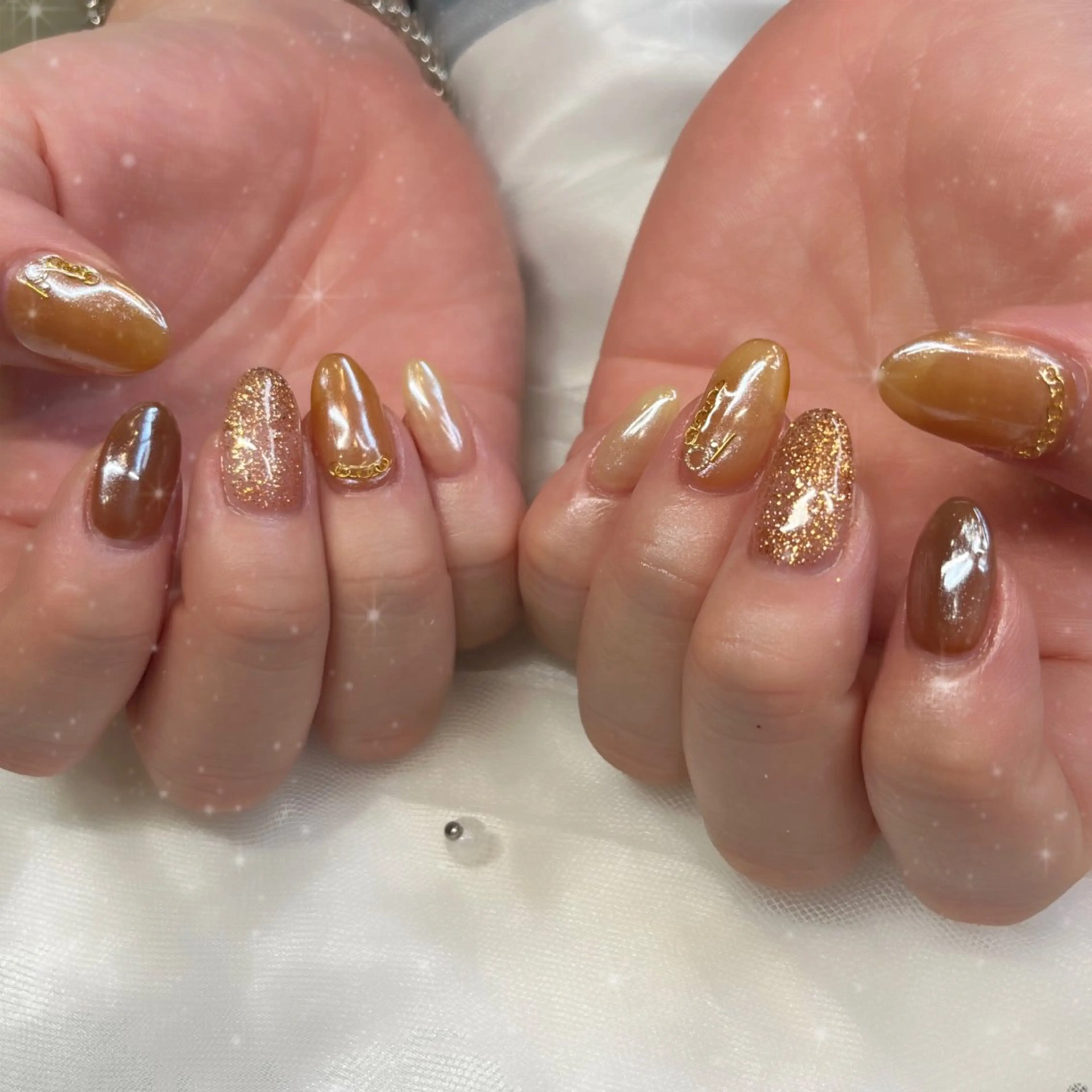 ネイル ブラウン ハンドネイル ブルーデイジー栄本店所属・BlueDaisy 栄本店のネイルデザイン