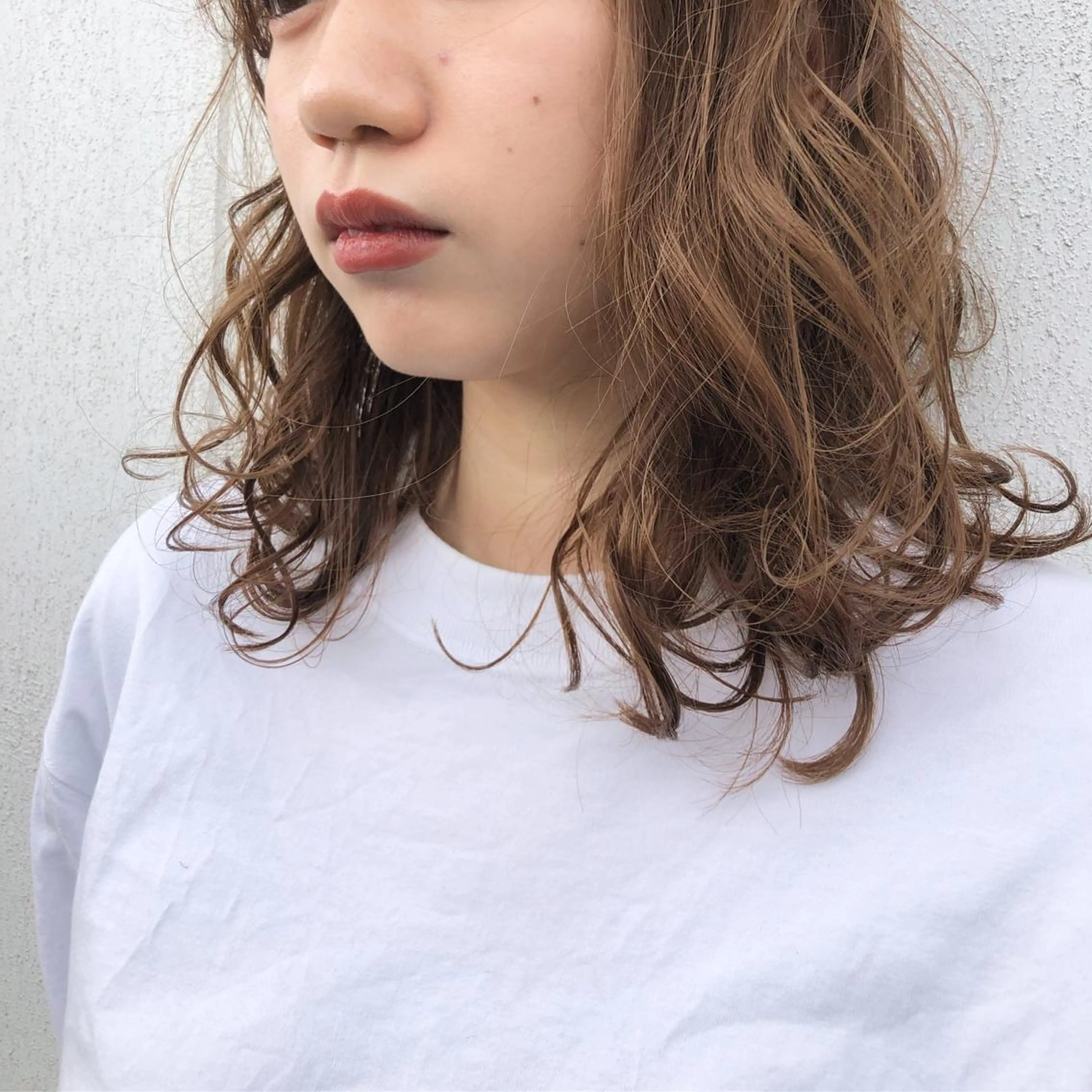 セミロング セミロングパーマ ボブ 西本 夏美のヘアスタイル