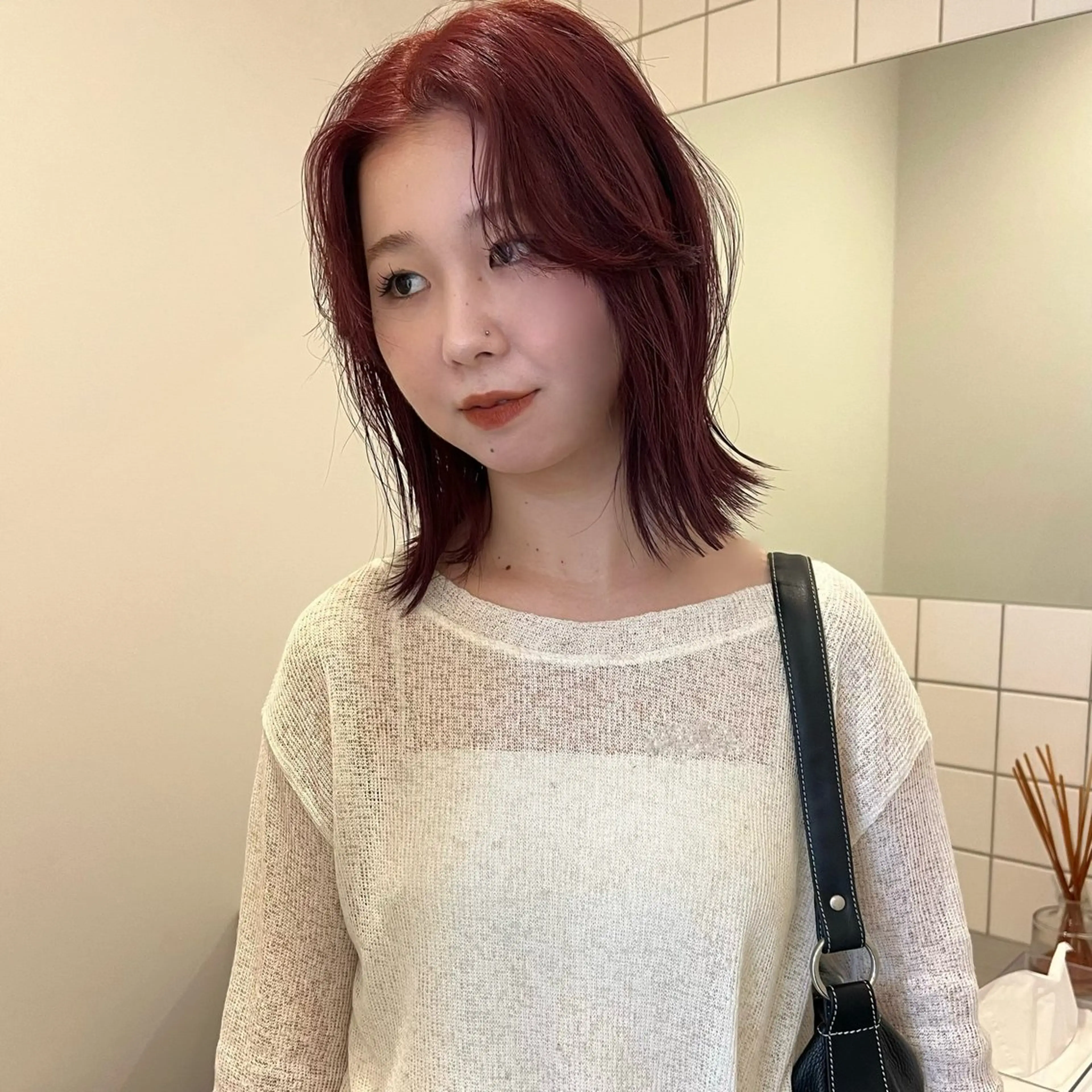 ミディアム ヘアカラー トリートメント 舟橋耀/ブリーチカラ ー/レイヤーカットのヘアスタイル