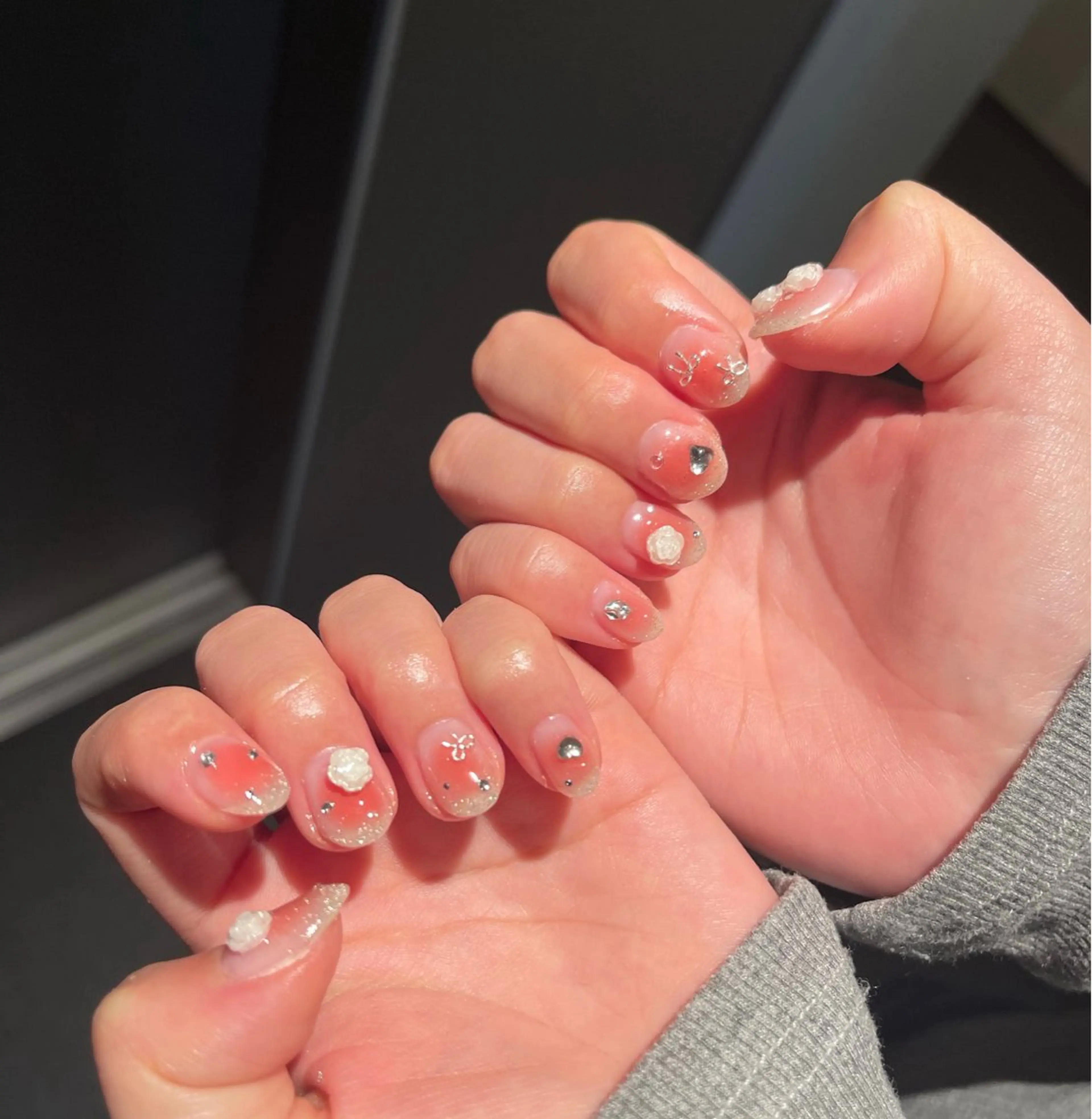 ネイル アートネイル フレンチネイル ジェルネイル 韓国ネイル 持ち込み ボニー Coco nailのネイルデザイン