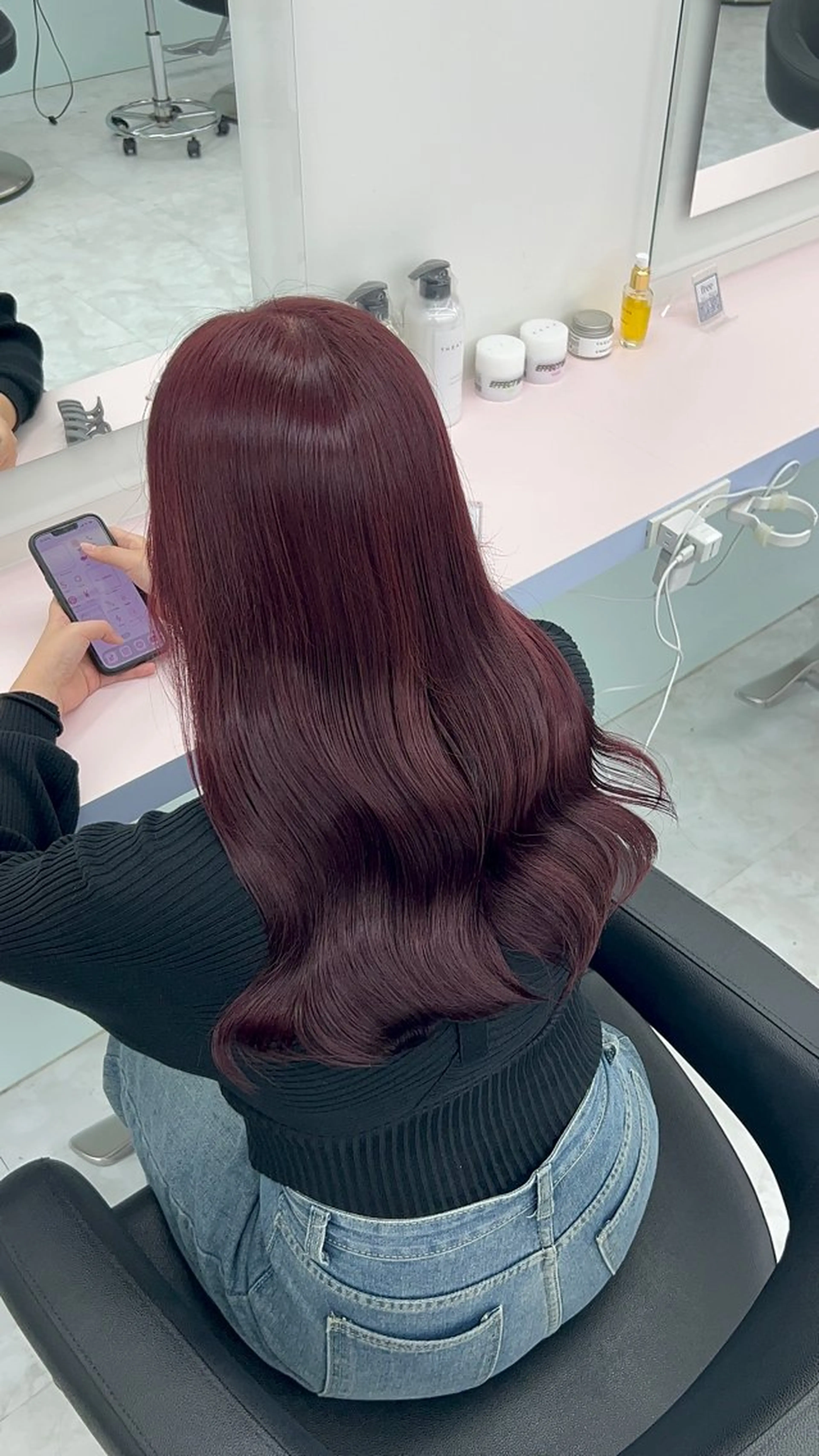 ロング カラー ヘアアレンジ ブリーチ ラベンダーカラー ブリーチなしカラー ピンクカラー ピンクラベンダー カット ヘアカラー ブリーチなしの達人 🇰🇷KAITOのヘアスタイル