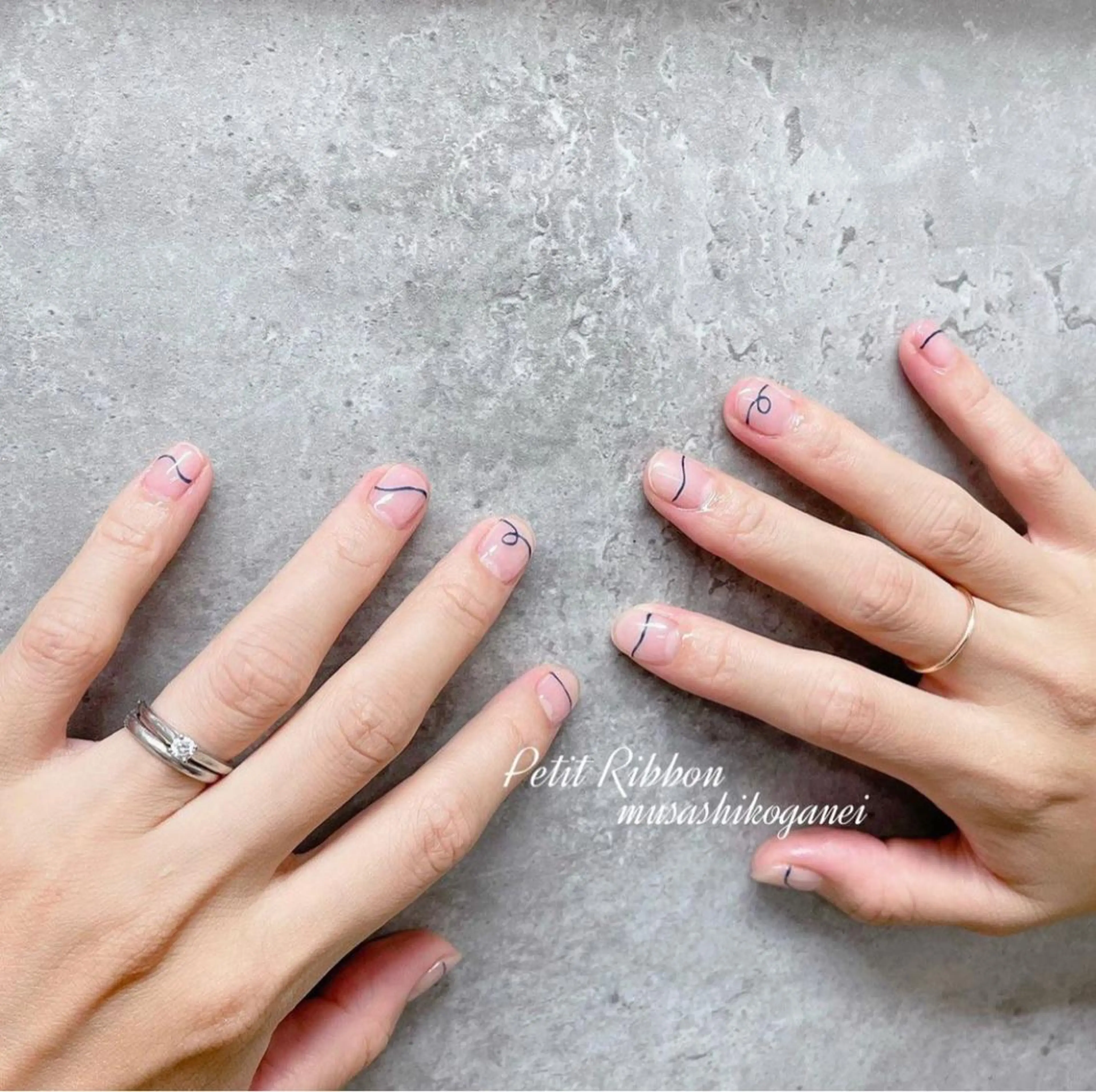 ネイル ハンドネイル ネイルPetit Ribbonのネイルデザイン
