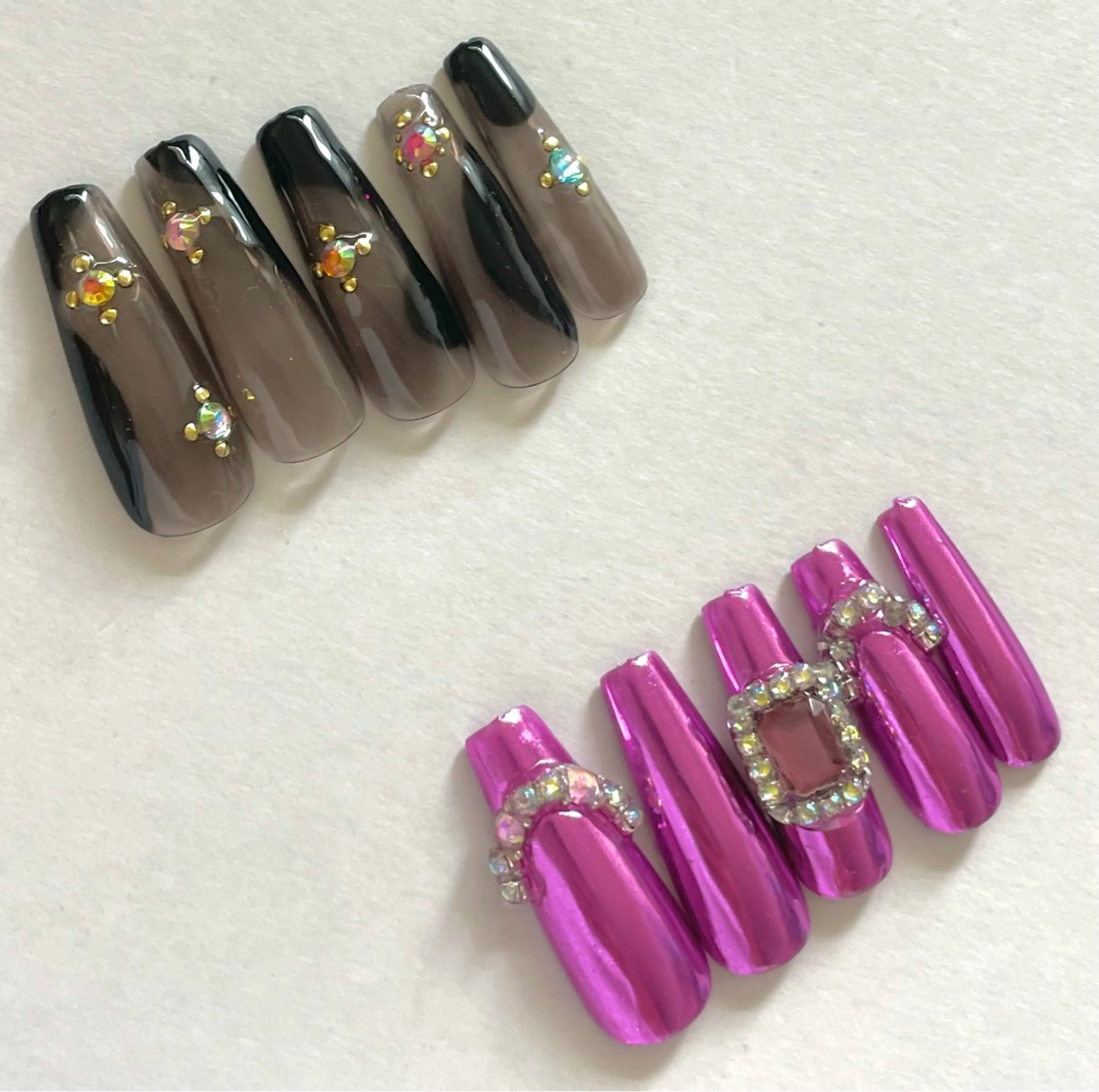 ネイル フレンチネイル 氷ネイル・うるうるネイル キラキラネイル ミラーネイル ピンク Ri-e's nailのネイルデザイン