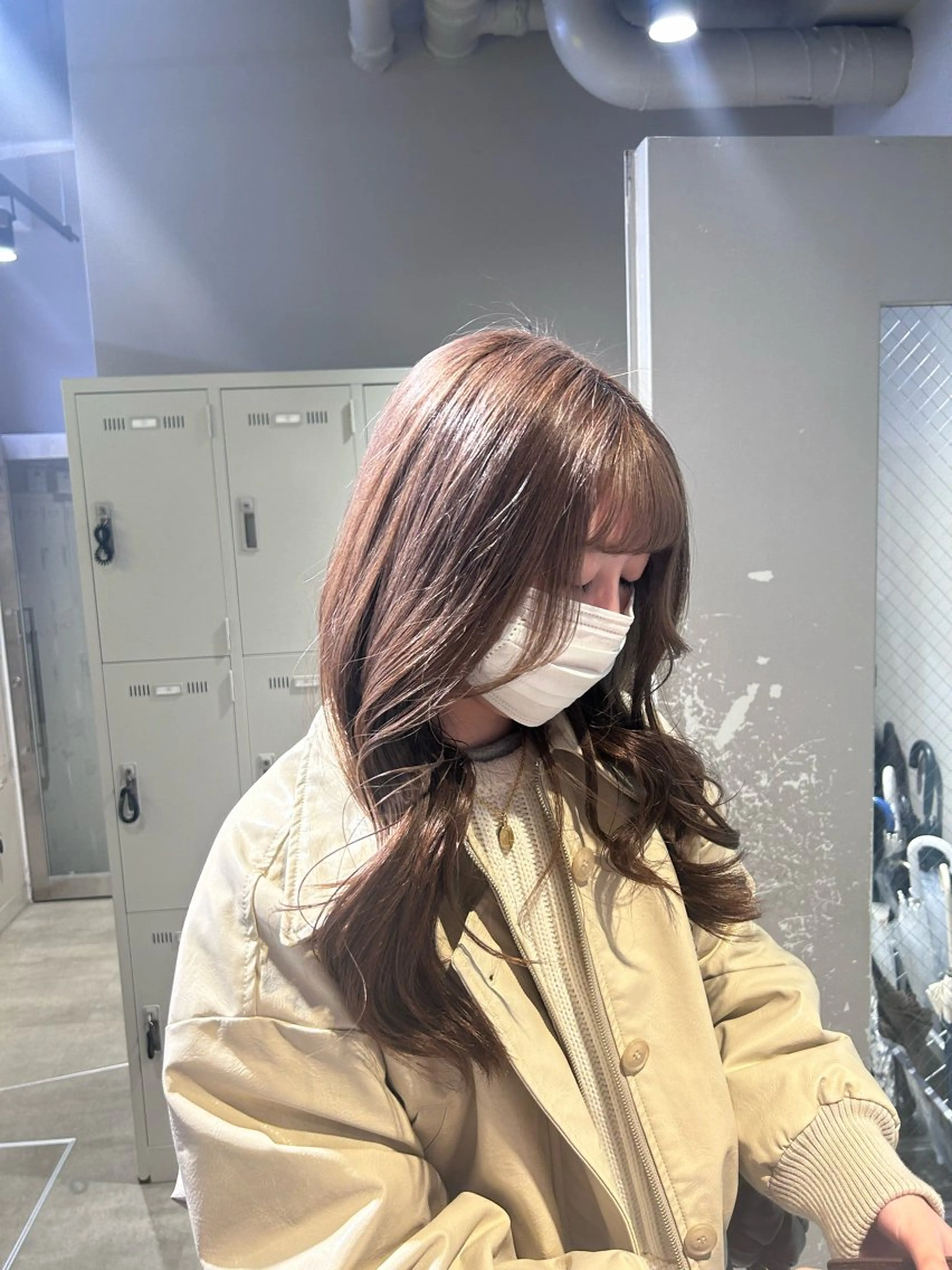 ロング カラー パーマ ヘアアレンジ メンズ キッズ ブリーチなしカラー/ ブラウン/レイヤーのヘアスタイル