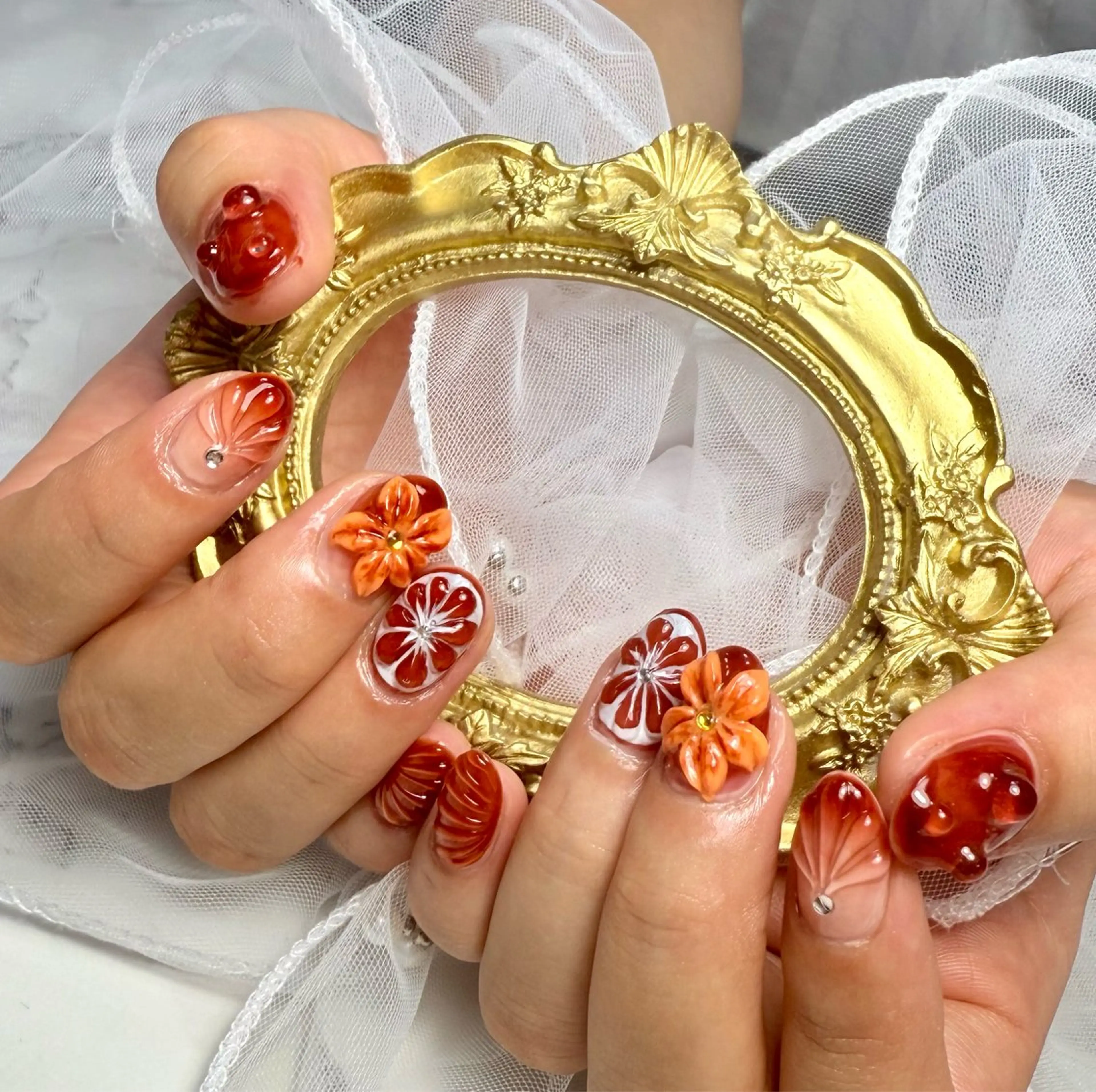 ネイル アートネイル 氷ネイル・うるうるネイル キラキラネイル ラメ(グリッター) マグネットネイル M.N_ nailのネイルデザイン