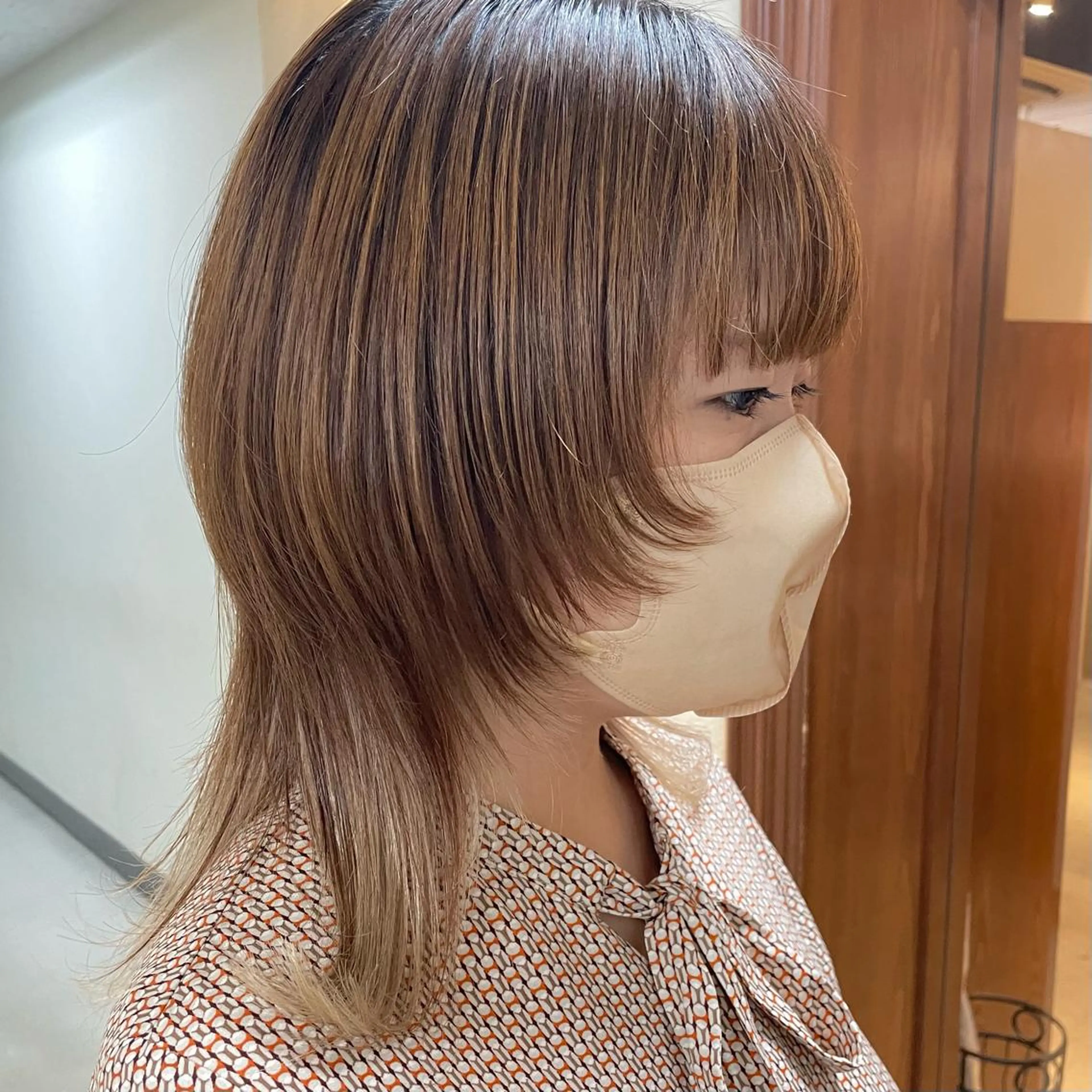 ミディアム カラー ヘアアレンジ カット ヘアカラー 縮毛矯正 トリートメント maoブリーチ無し 似合わせカラーのヘアスタイル