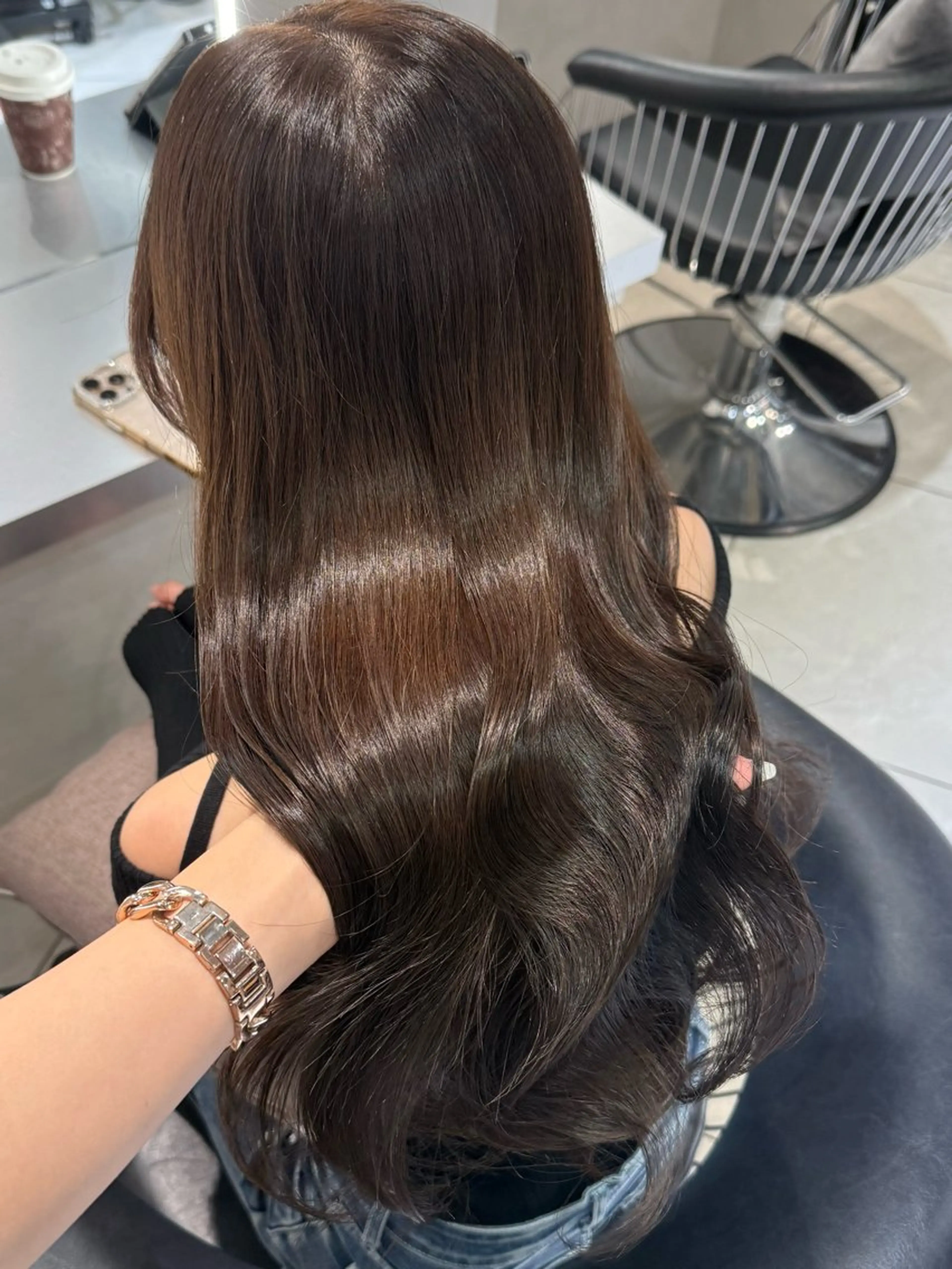 ロング カラー ブラウンカラー ケアカラー チョコレートブラウン ヘアカラー トリートメント 韓国ヘア×艶髪🎀 池袋/Rina🩶のヘアスタイル