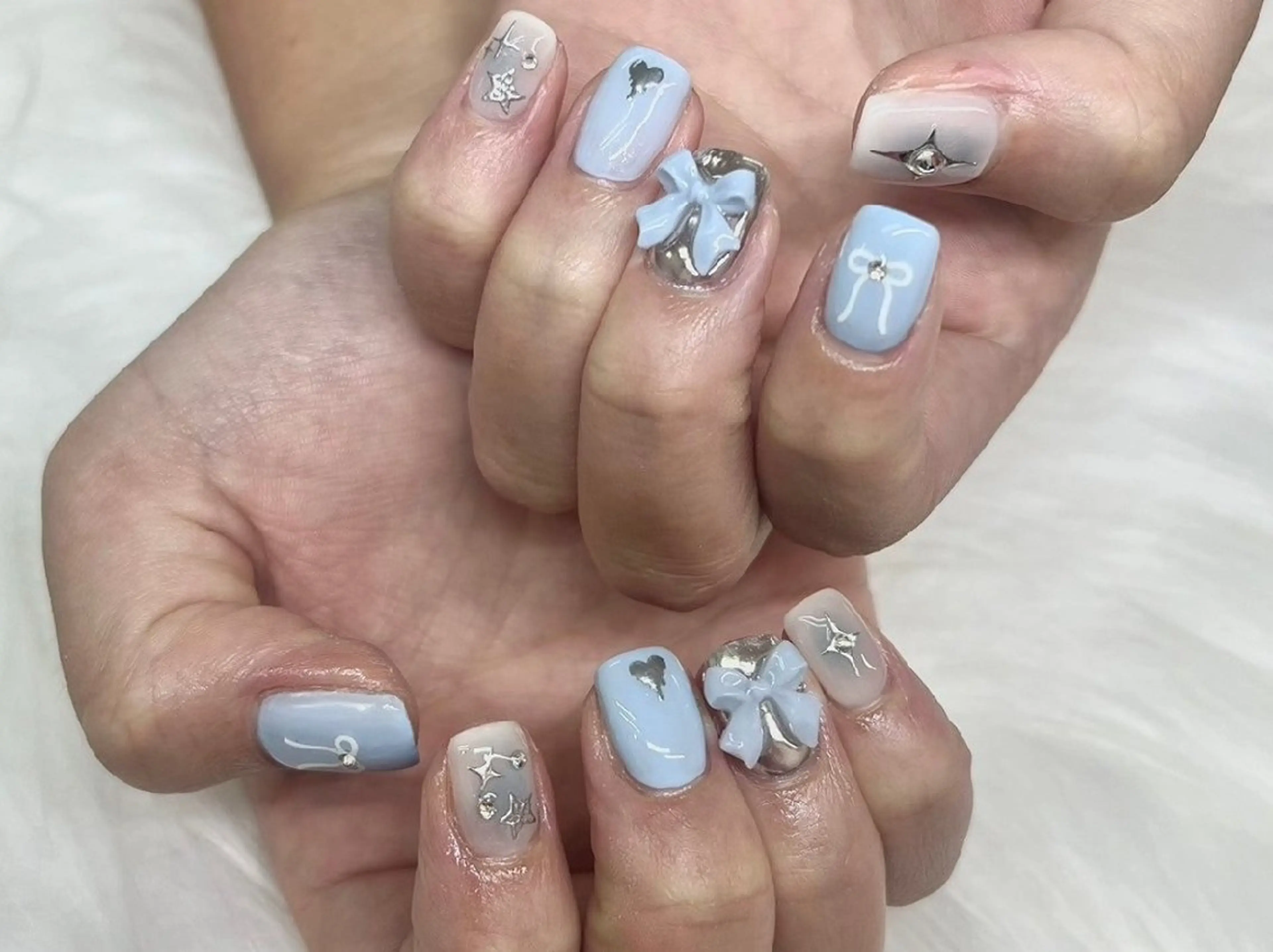 ネイル 持ち込み リボン ハンドネイル Mxx[ミクス] Horigomeのネイルデザイン