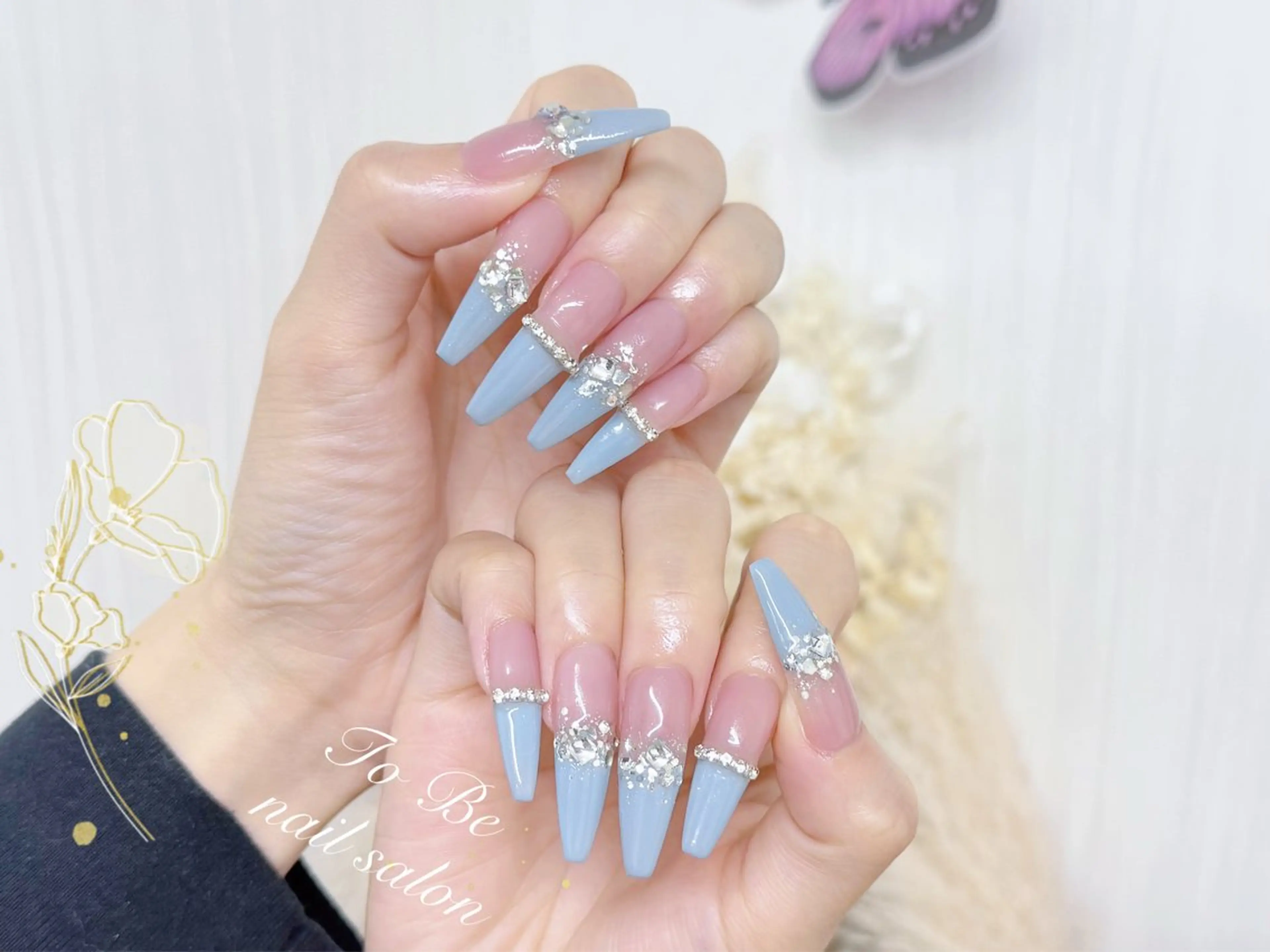 ロング ハンドネイル Nail Salon To Be珈月のネイルデザイン