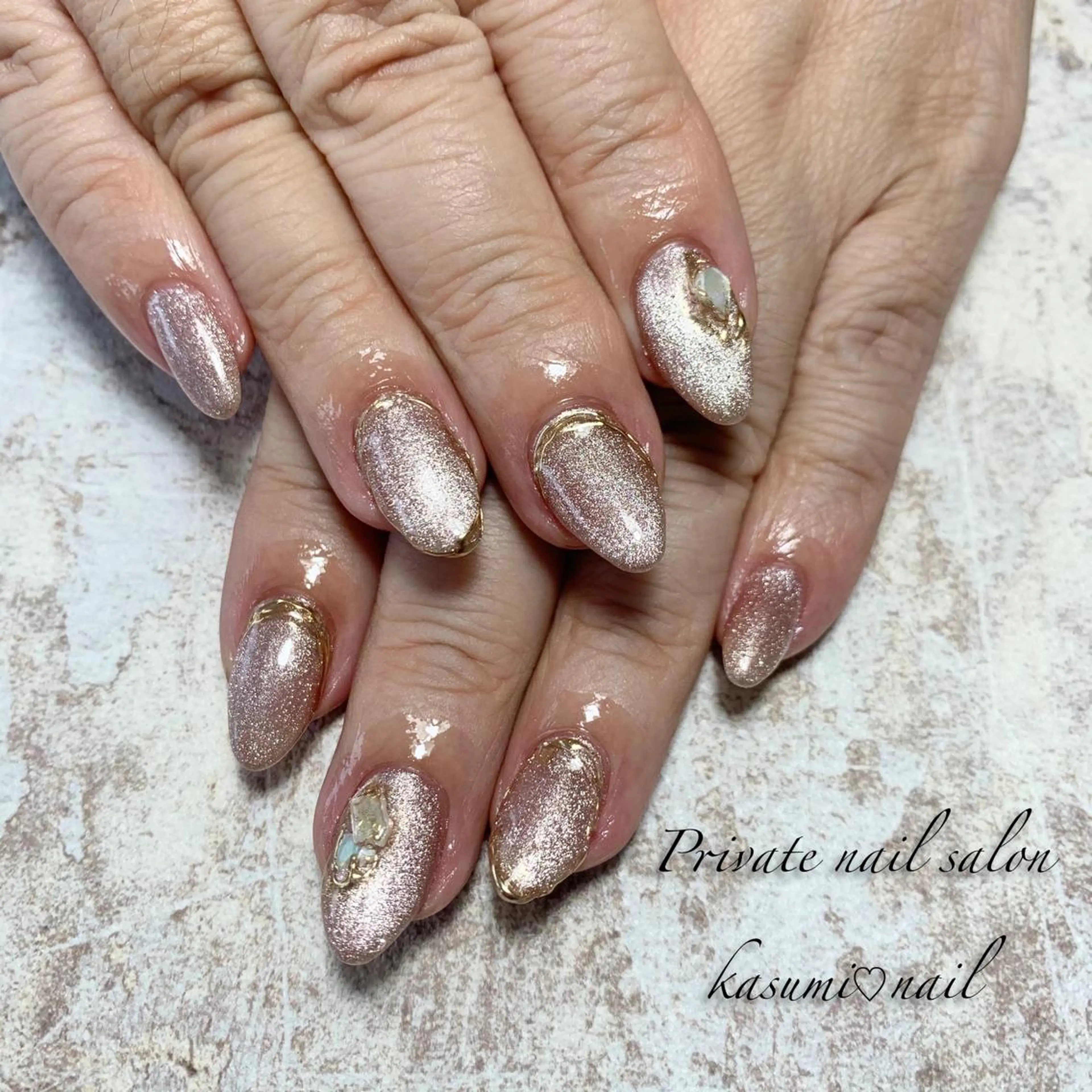 ネイル マグネットネイル ミラーネイル ニュアンスネイル 冬ネイル KASUMI♡ Nailのネイルデザイン