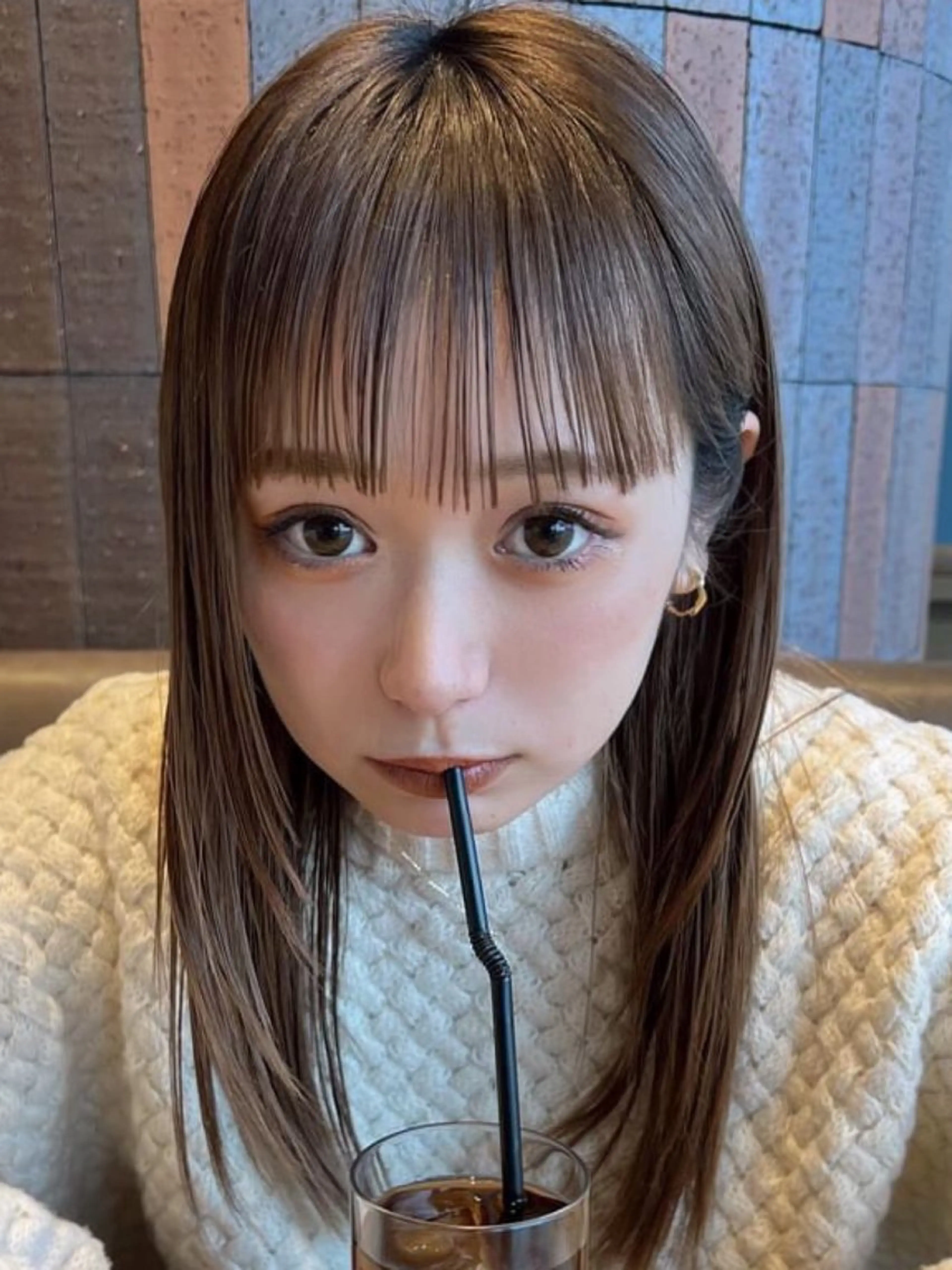 ミディアム カラー 山崎/ボブ縮毛矯正 レイヤー髪質改善のヘアスタイル