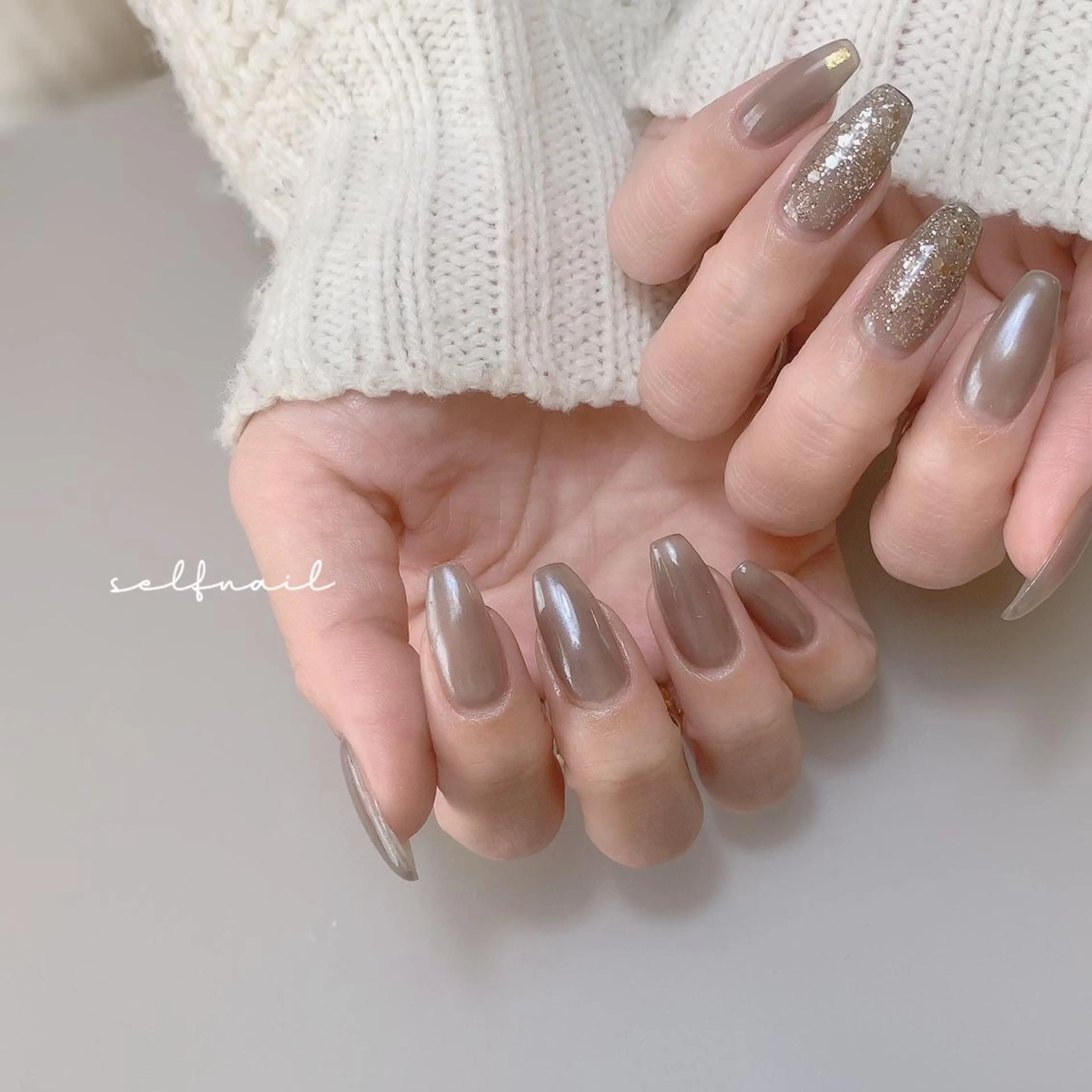 ネイル ラメ(グリッター) ニュアンスネイル ハンドネイル Liebe nailのネイルデザイン