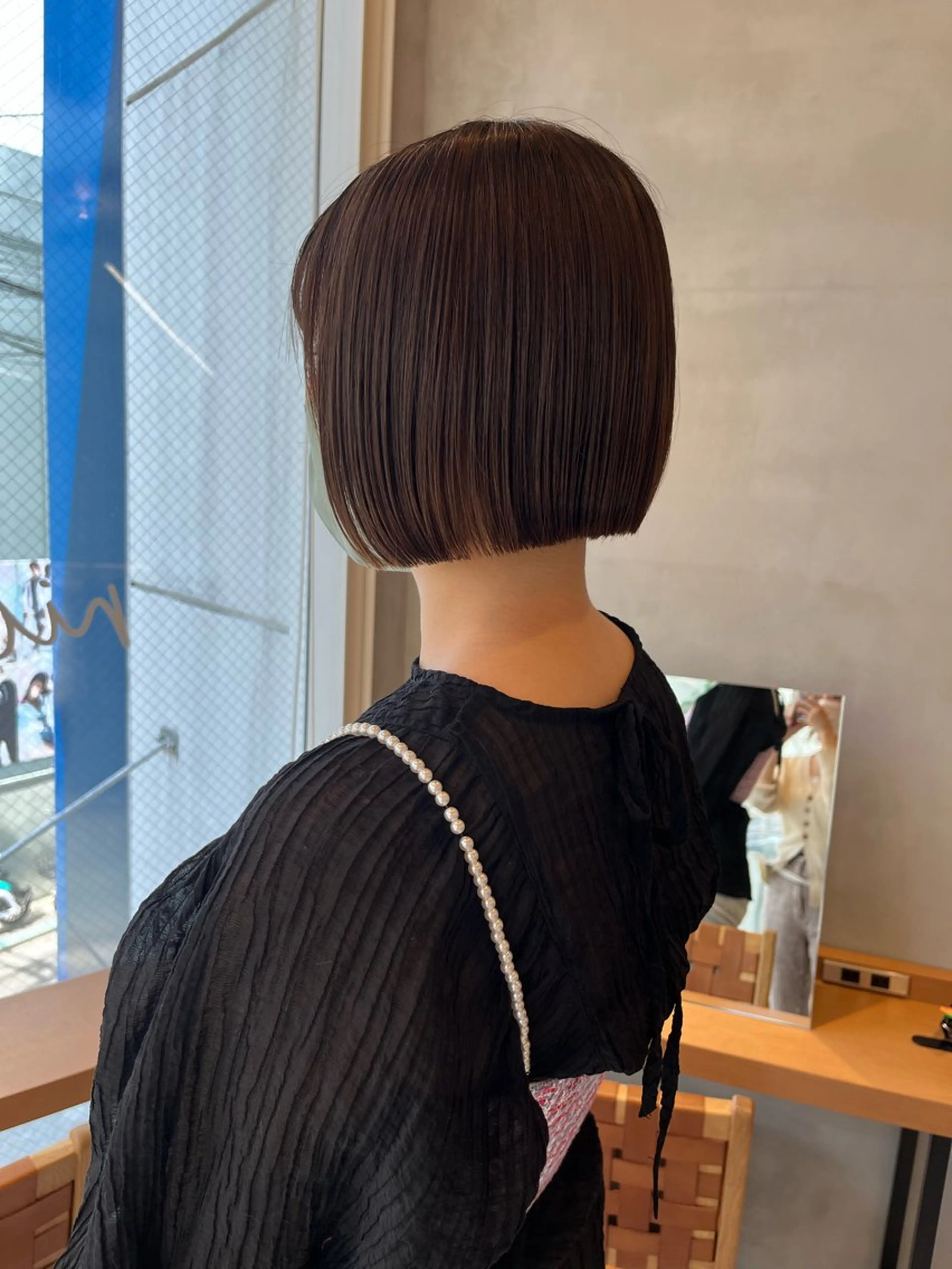 ミディアム カラー カット ヘアカラー トリートメント ボブ&透明感カラー ♡TOMOEのヘアスタイル