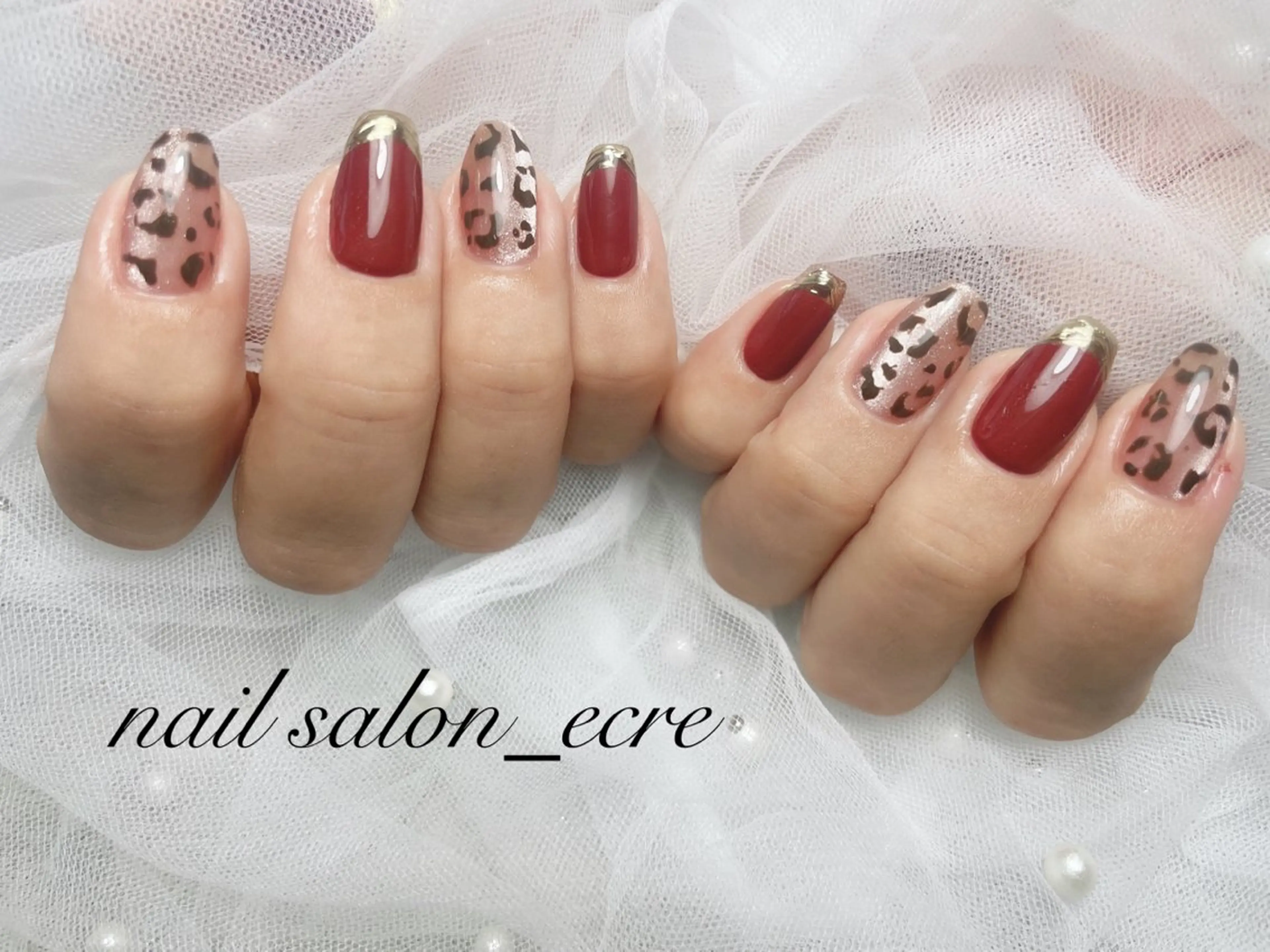 ネイル アニマル柄 マグネットネイル nail salon _ecre_のネイルデザイン