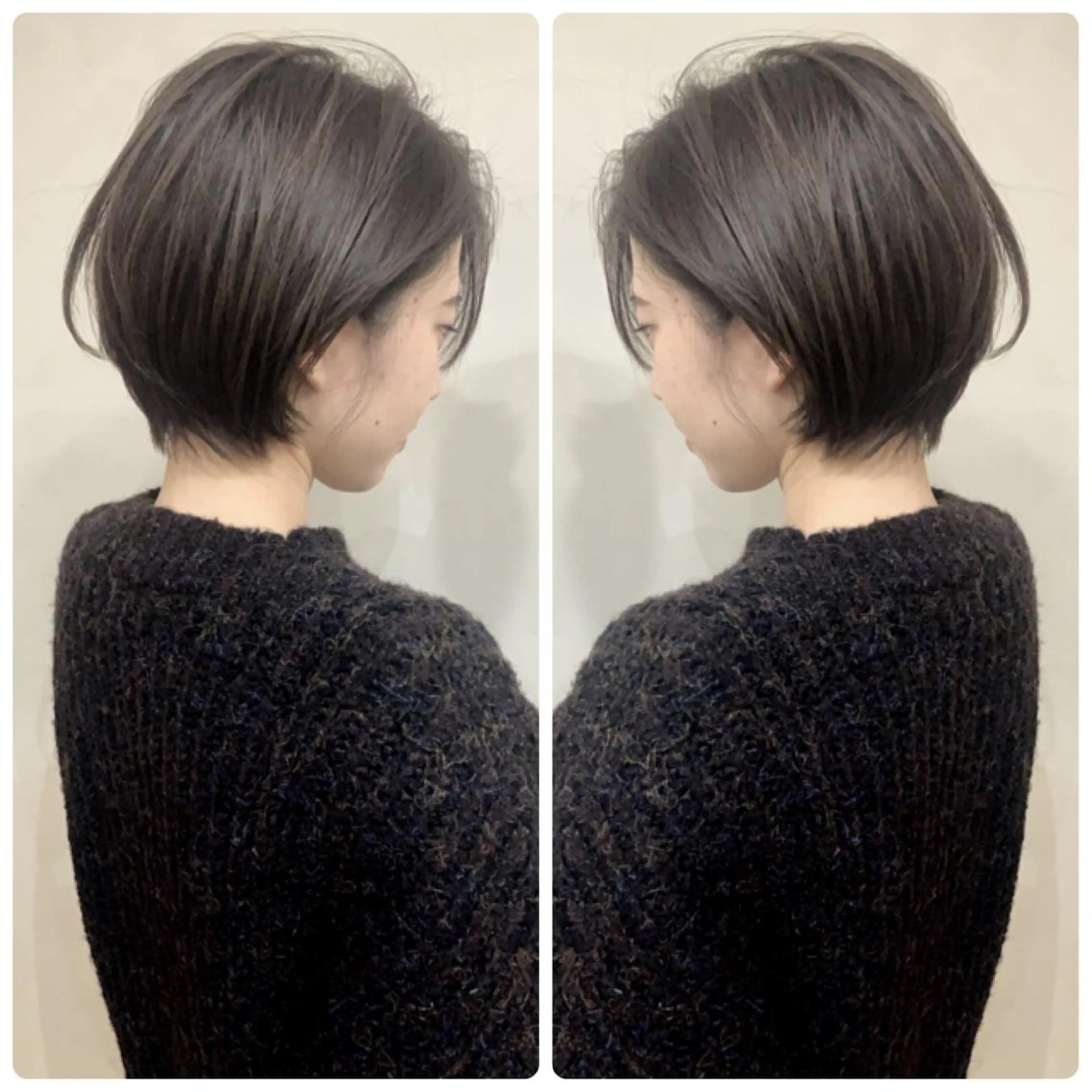 カラー ショートボブ ハイライトカラー ボブ カット ヘアカラー 京都大人女性ショート 徒歩1分/秋山のヘアスタイル