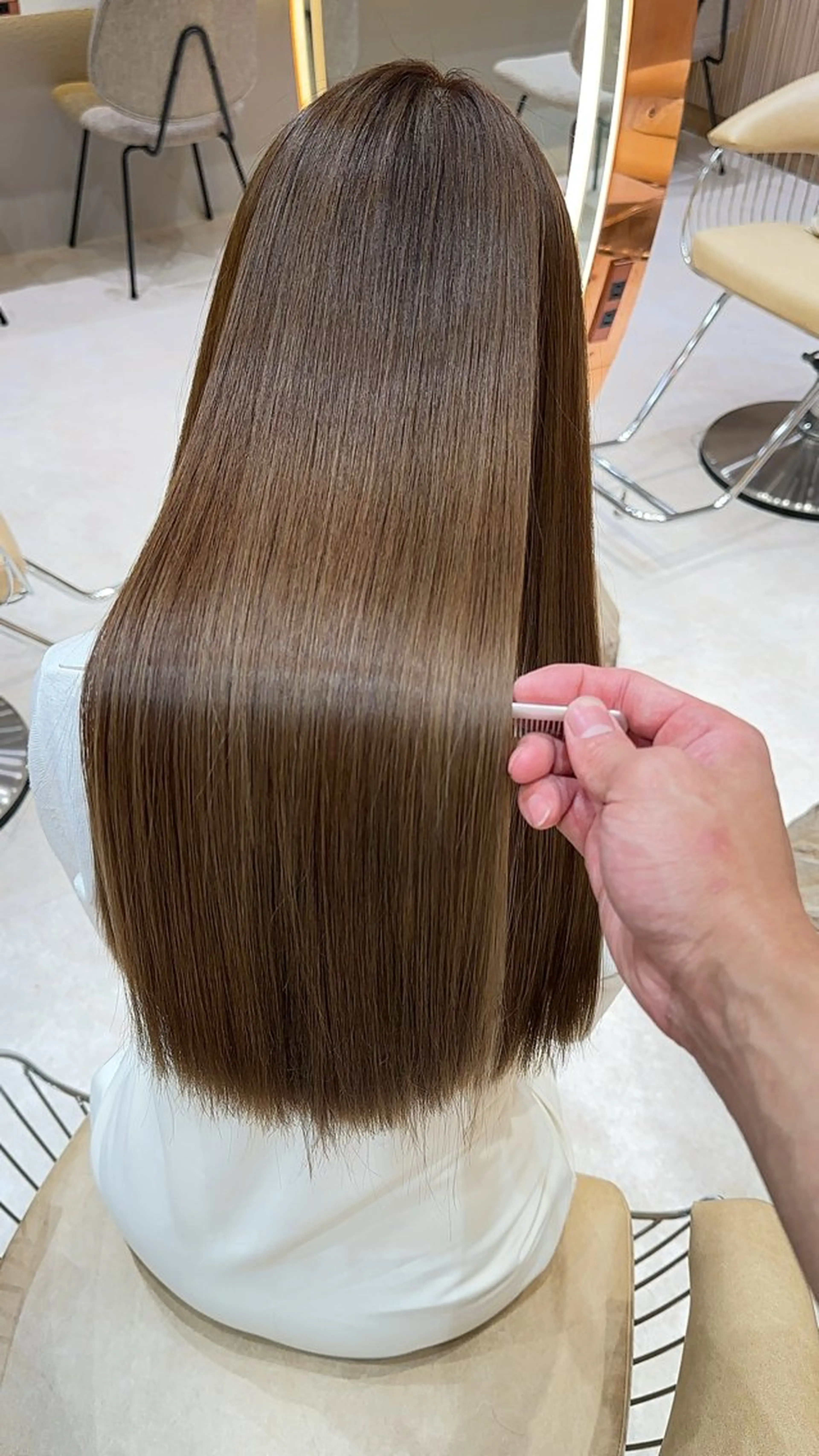 ロング カラー カット ヘアカラー 縮毛矯正 レイヤー❣️縮毛矯正 川村利幸のヘアスタイル