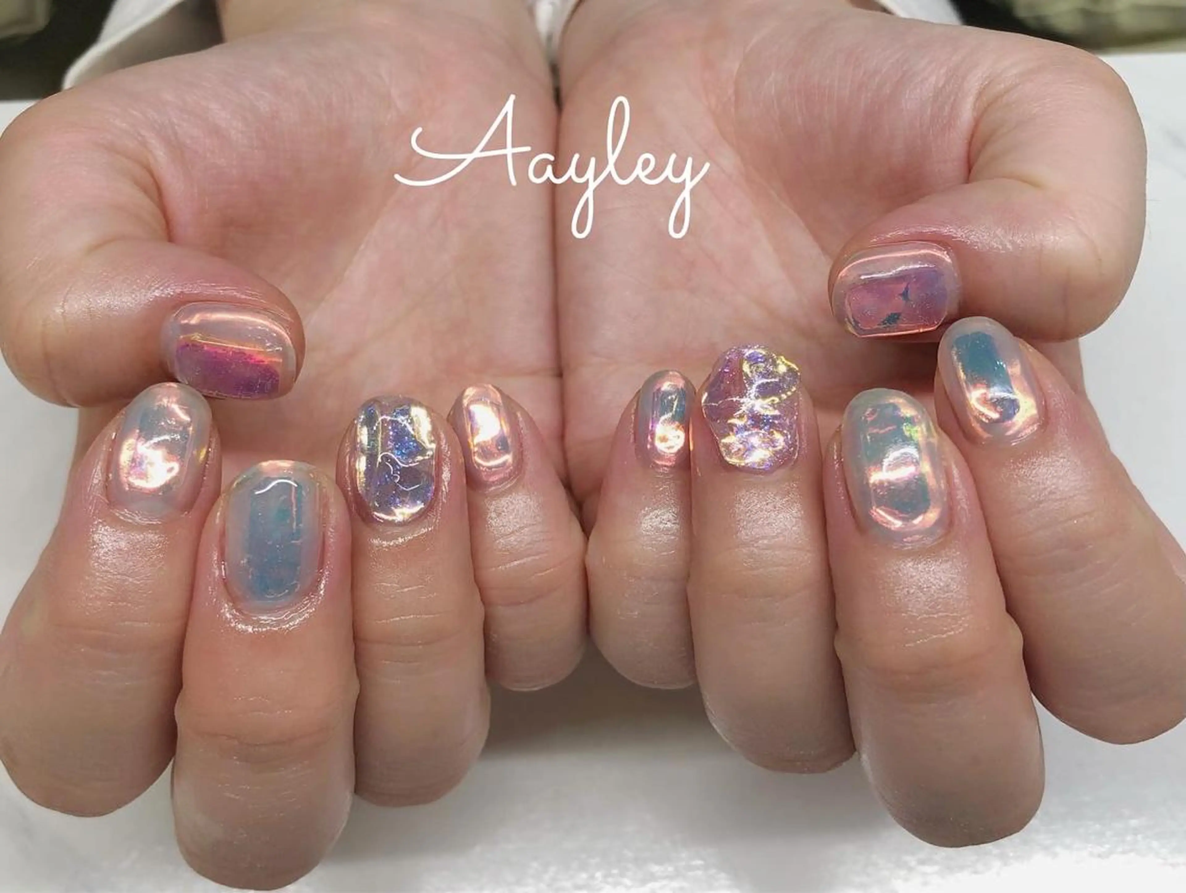 ショート カラー ネイル Aayley(アイリー)Salon所属・Aayley アイリ―サロンのネイルデザイン