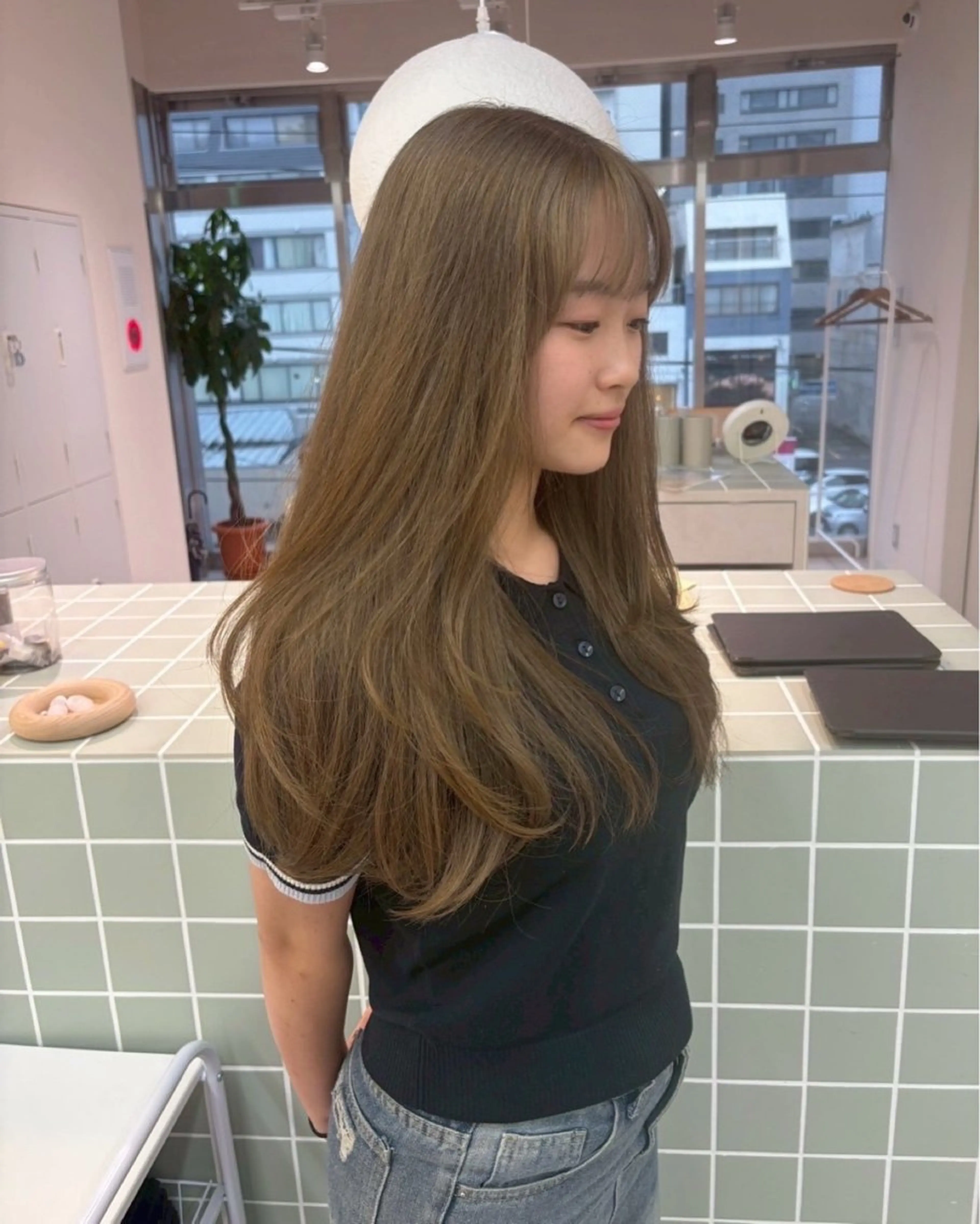 ロング カラー カット ヘアカラー 広島/わかな/ヘア セット/オリーブのヘアスタイル