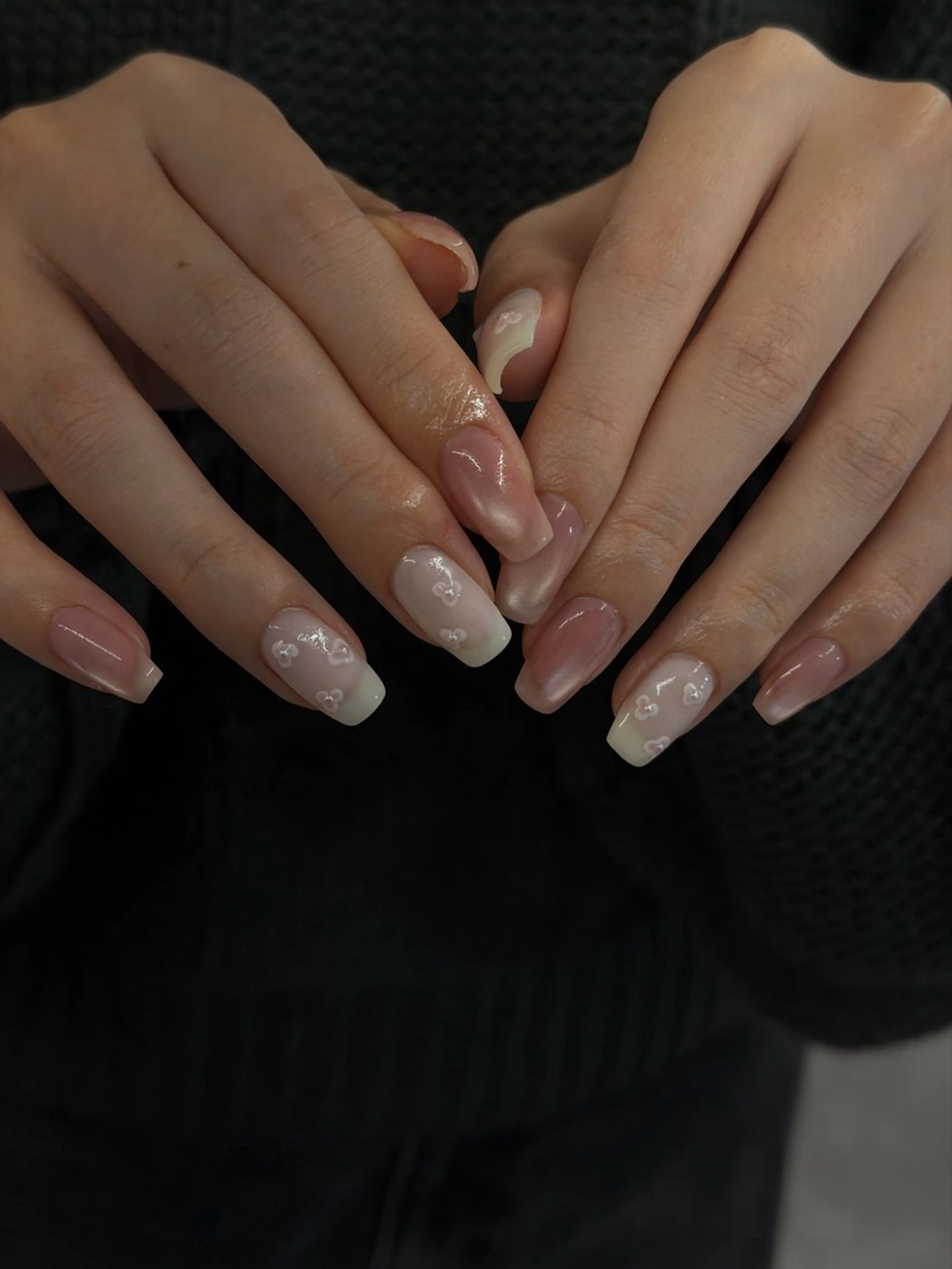 ネイル ジェルネイル マグネットネイル ニュアンスネイル パラジェル ピンク ハンドネイル ハンドケア Bana_ Nailのネイルデザイン