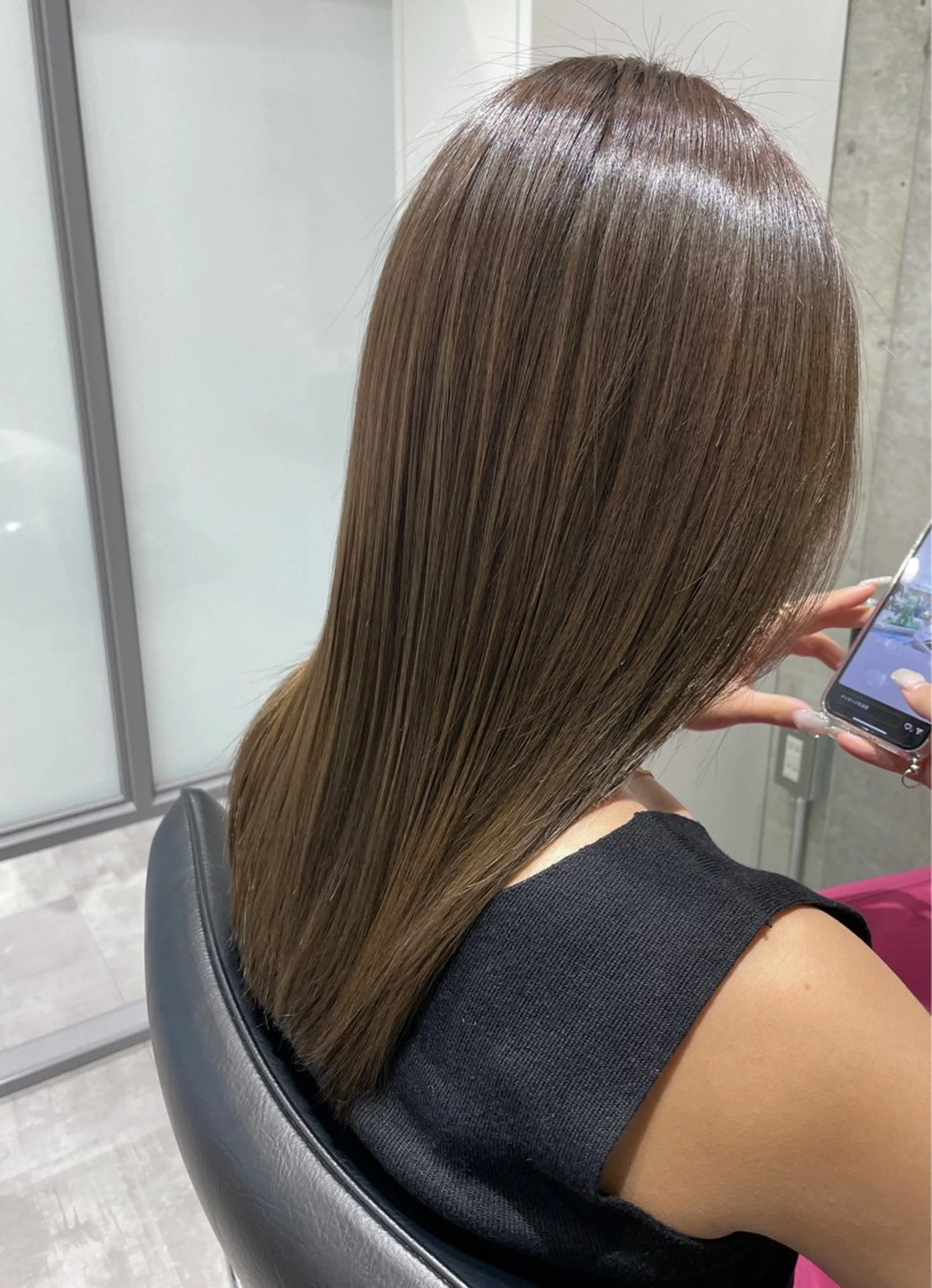 ロング カラー カット ヘアカラー トリートメント Leyシェアサロン所属・Ken ドライカット ✂️髪質改善のヘアスタイル