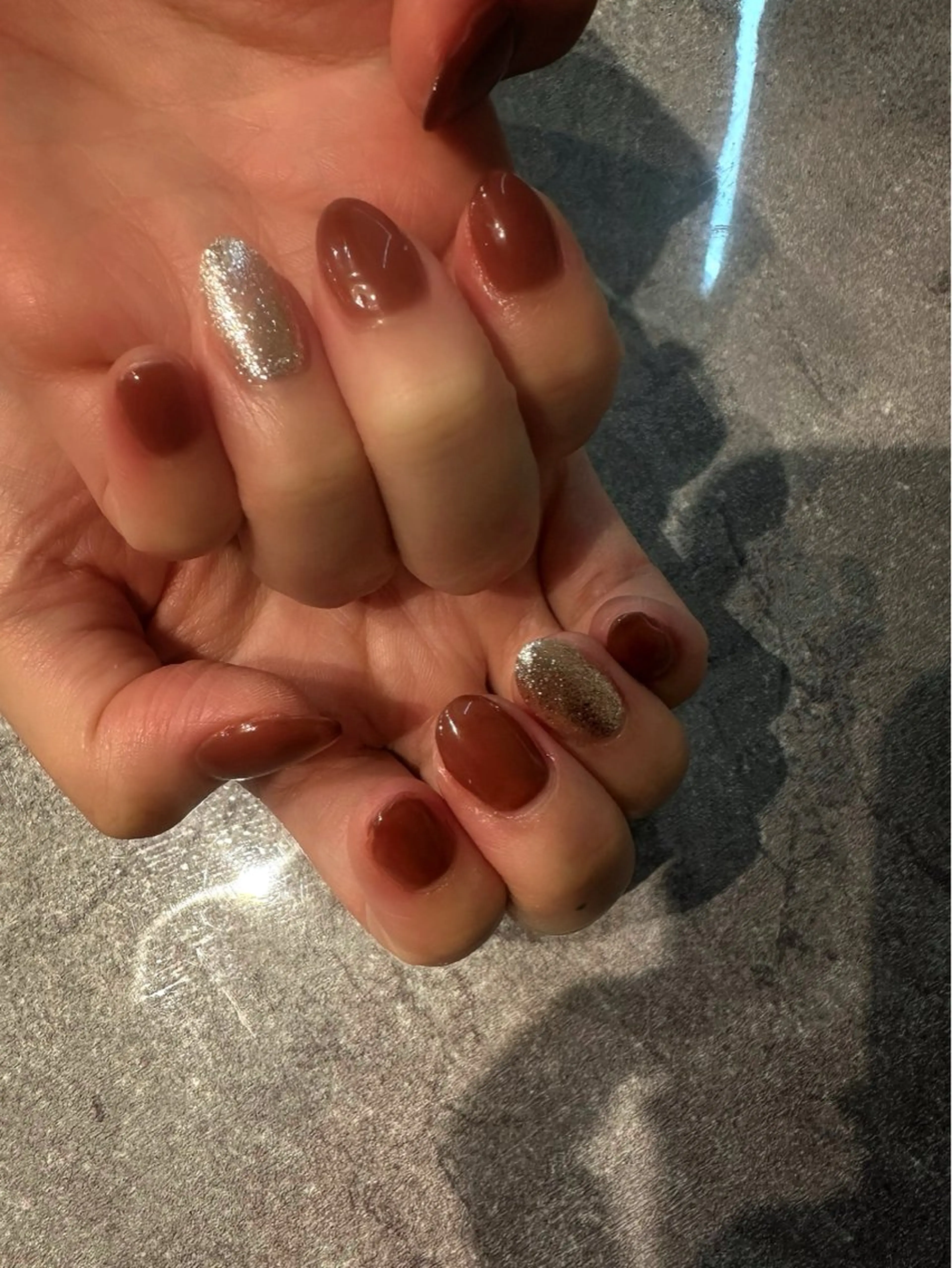 ネイル ラメ(グリッター) ワンカラーネイル cres nail（スクールW内）所属・Sei｜京橋｜ Handモデル🩷のネイルデザイン