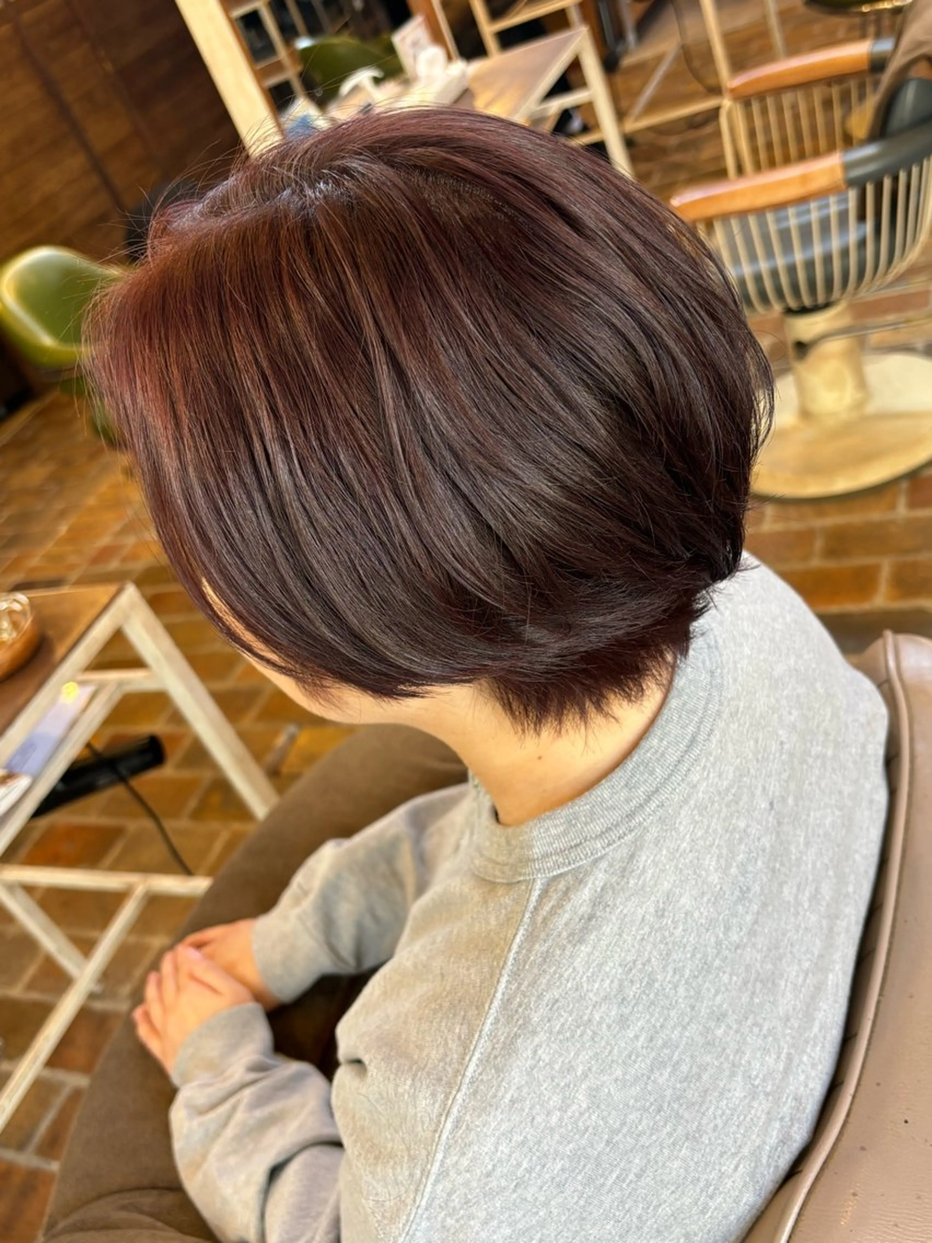 ショート カラー ブラウンカラー ピンクカラー ピンクブラウン ヘアカラー トリートメント テントヘアー所属・tent平島 叶也のヘアスタイル