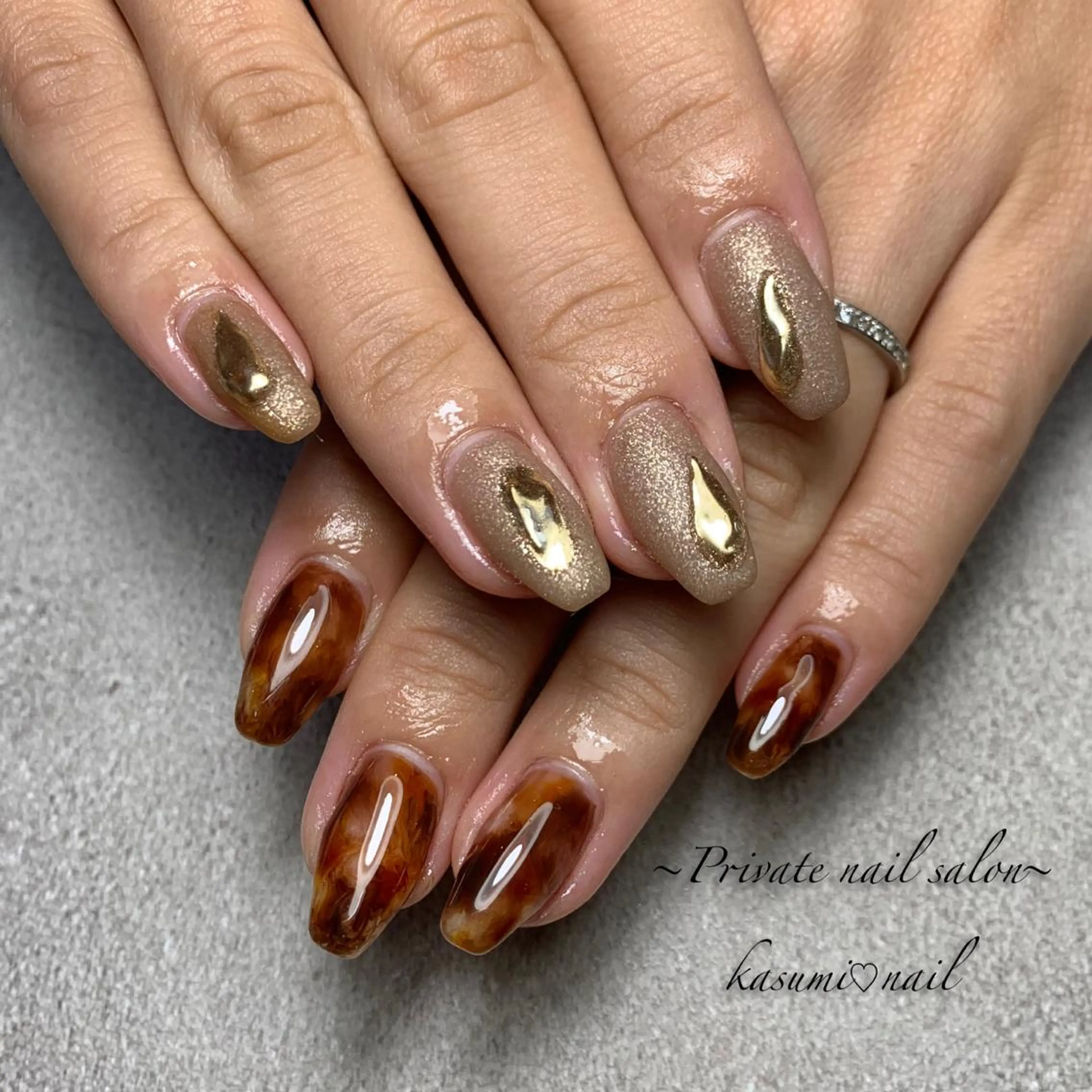 ネイル マグネットネイル ミラーネイル ニュアンスネイル 春ネイル KASUMI♡ Nailのネイルデザイン