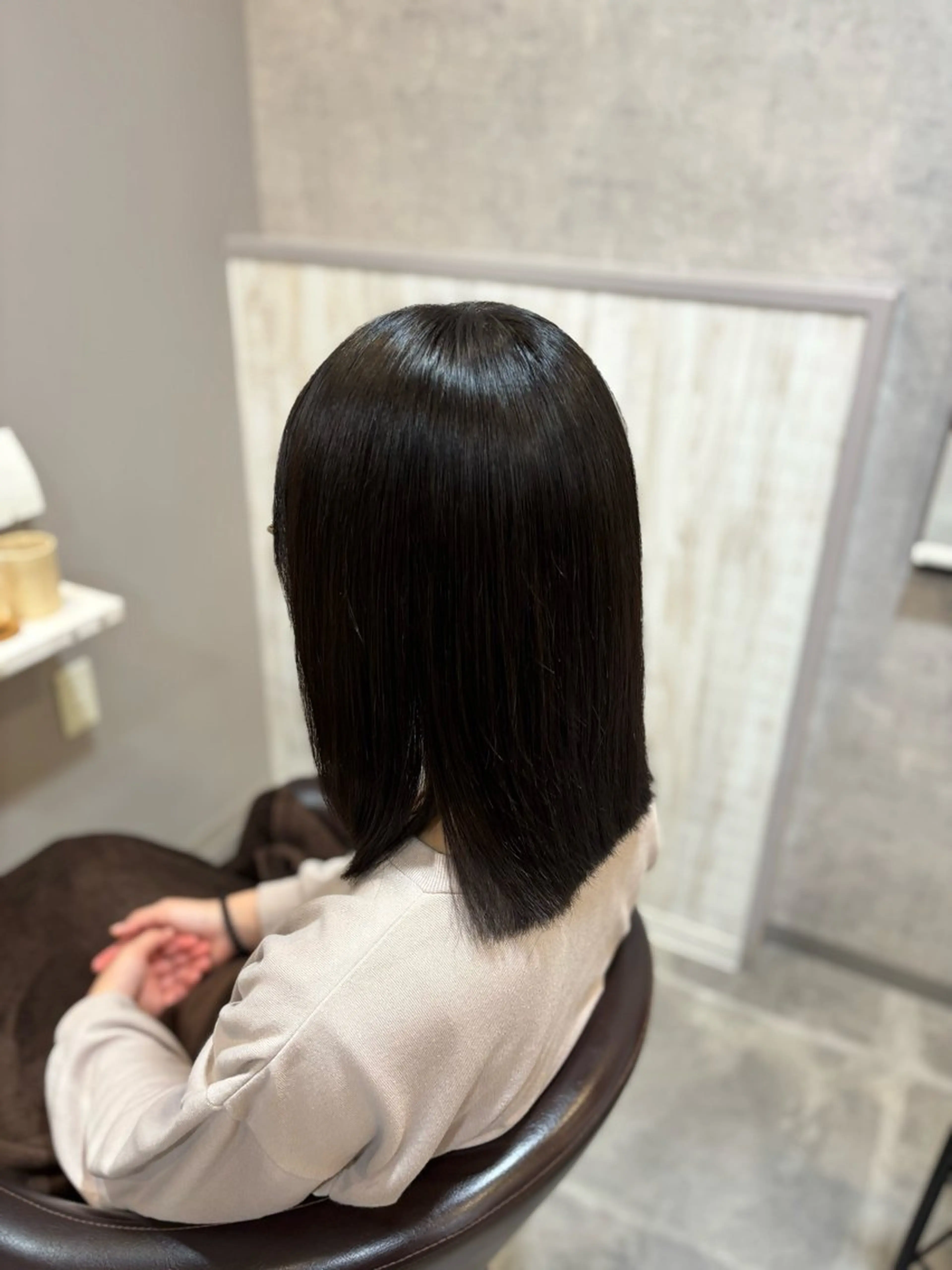ミディアム 縮毛矯正 Stella by Bonheur所属・Bonheur/ 荒木 厚晴/髪質改善のヘアスタイル