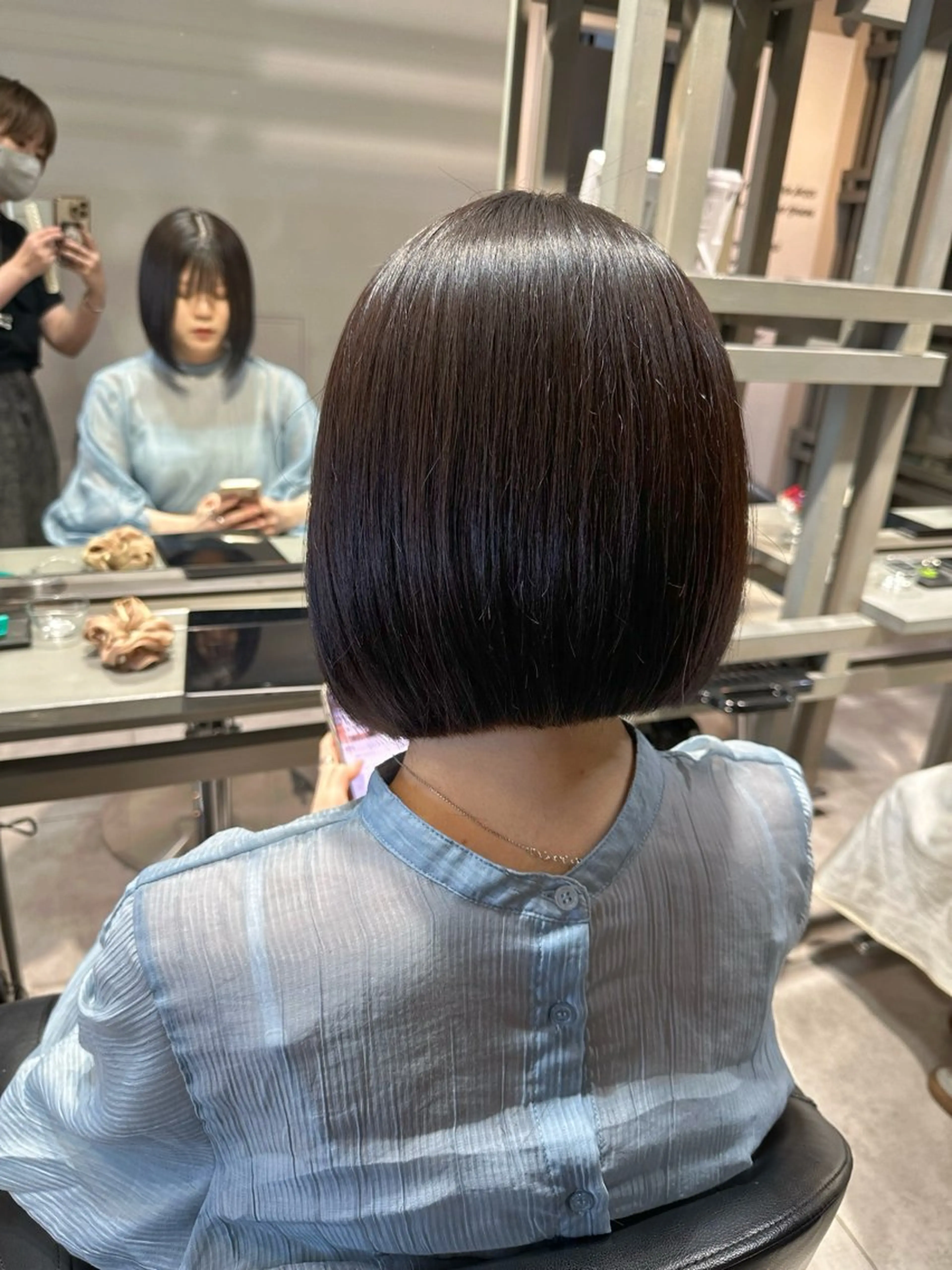 ミディアム カラー ミディアムパーマ ハイライトカラー インナーカラー ハイライト 髪質改善 カット ヘアカラー トリートメント 透明感カラー/ボブ /佐藤伶のヘアスタイル