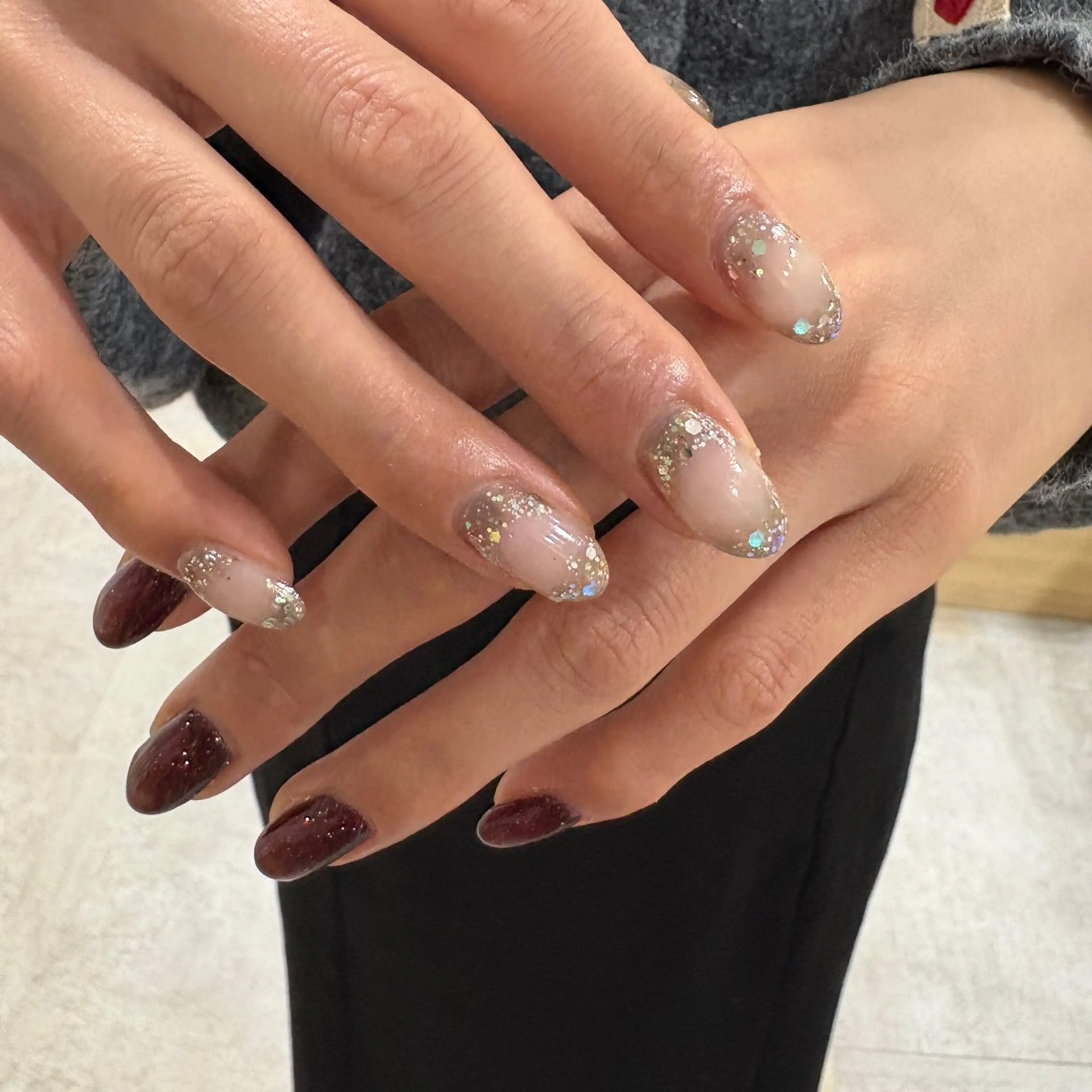 ネイル フラッシュネイル ラメ(グリッター) ニュアンスネイル Rlash & r.nail BYα所属・r.nail BYa 菜央のネイルデザイン