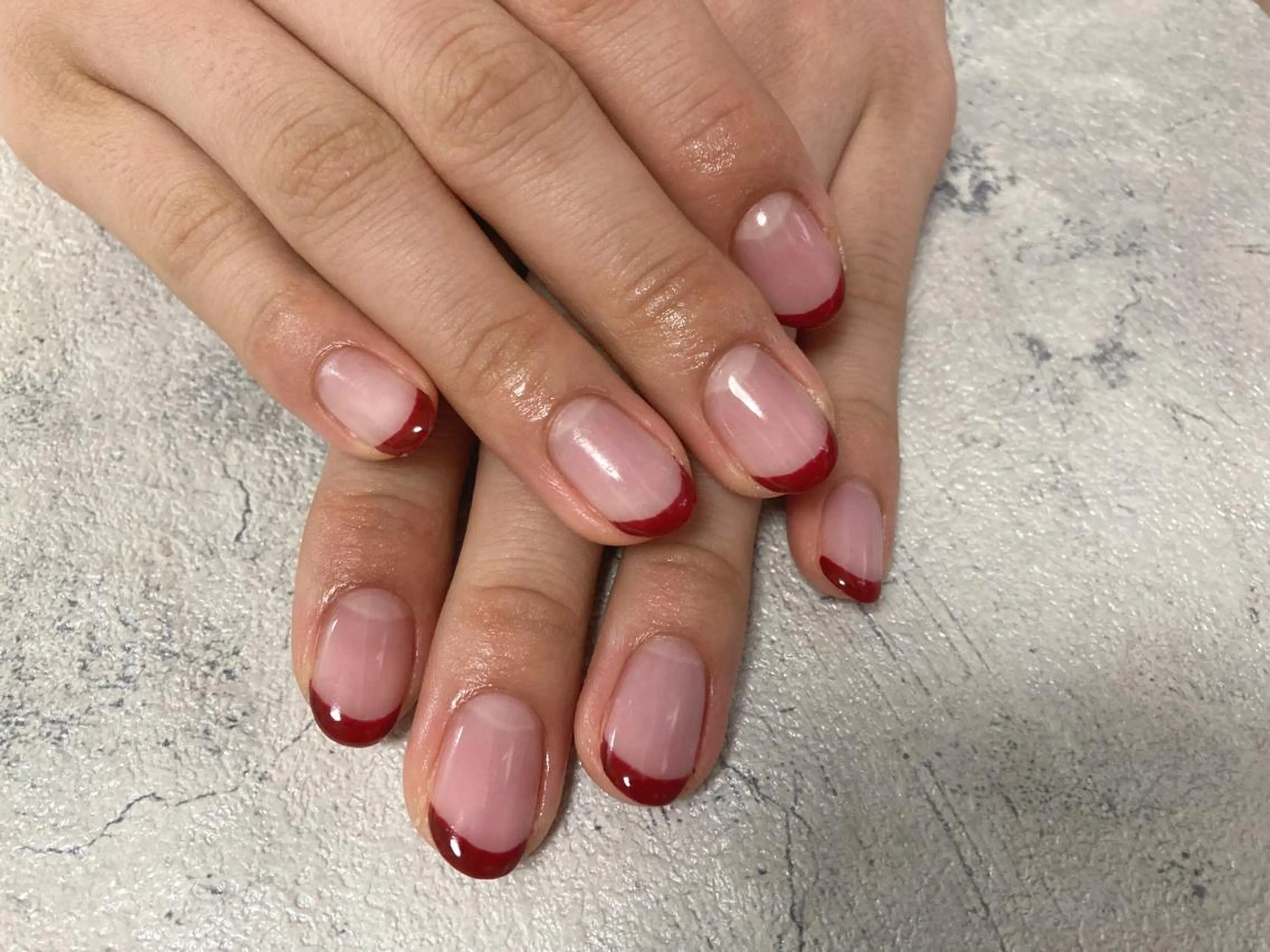 ネイル ボルドー フットネイル フレンチネイル ジェルネイル 韓国ネイル Mogu nail 二子玉川のネイルデザイン