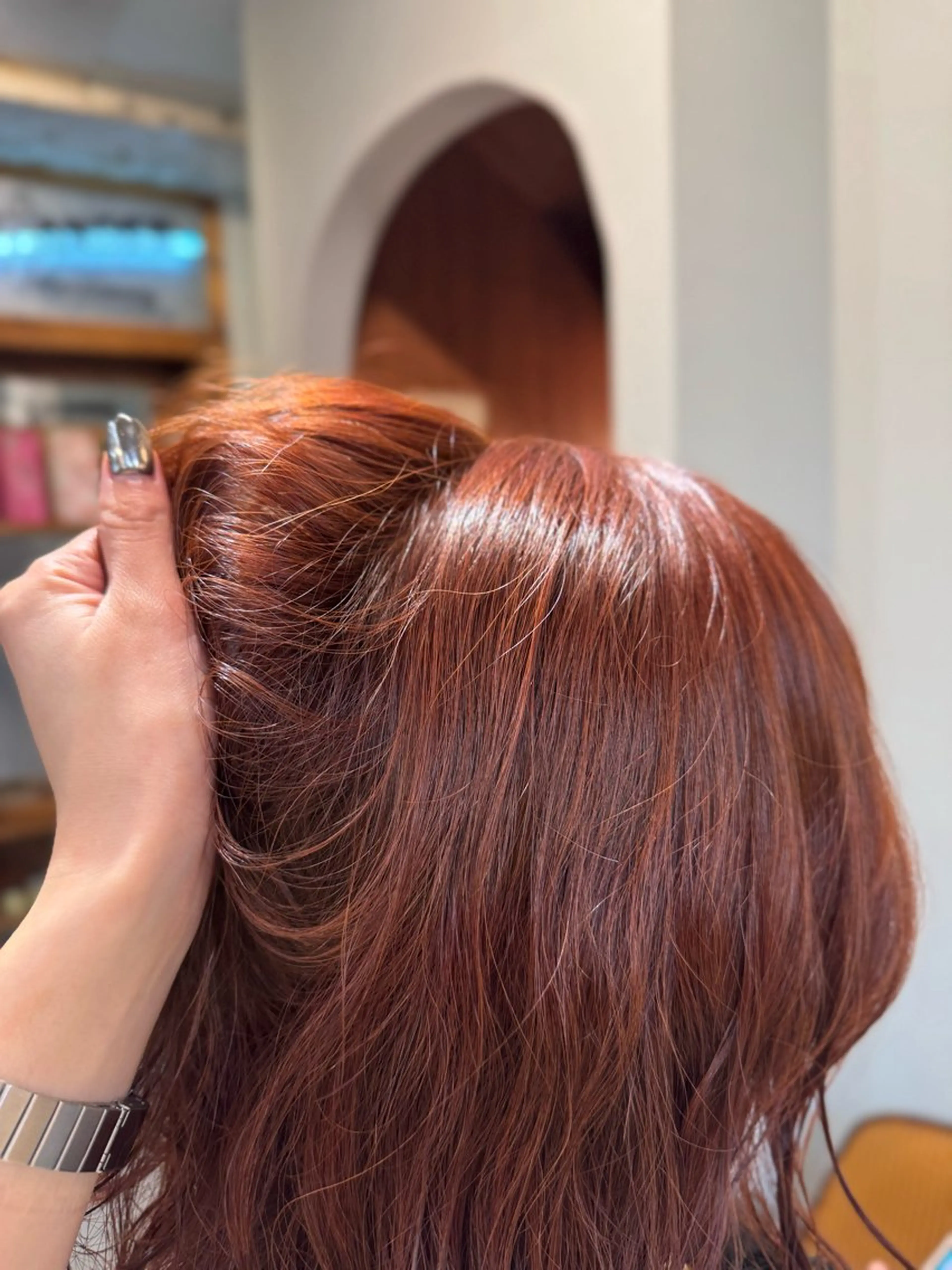 ミディアム カラー ブリーチ ブリーチなしカラー オレンジ カット ヘアカラー トリートメント マツダテホノカ🌼 ボブ・ハイトーン🌼のヘアスタイル