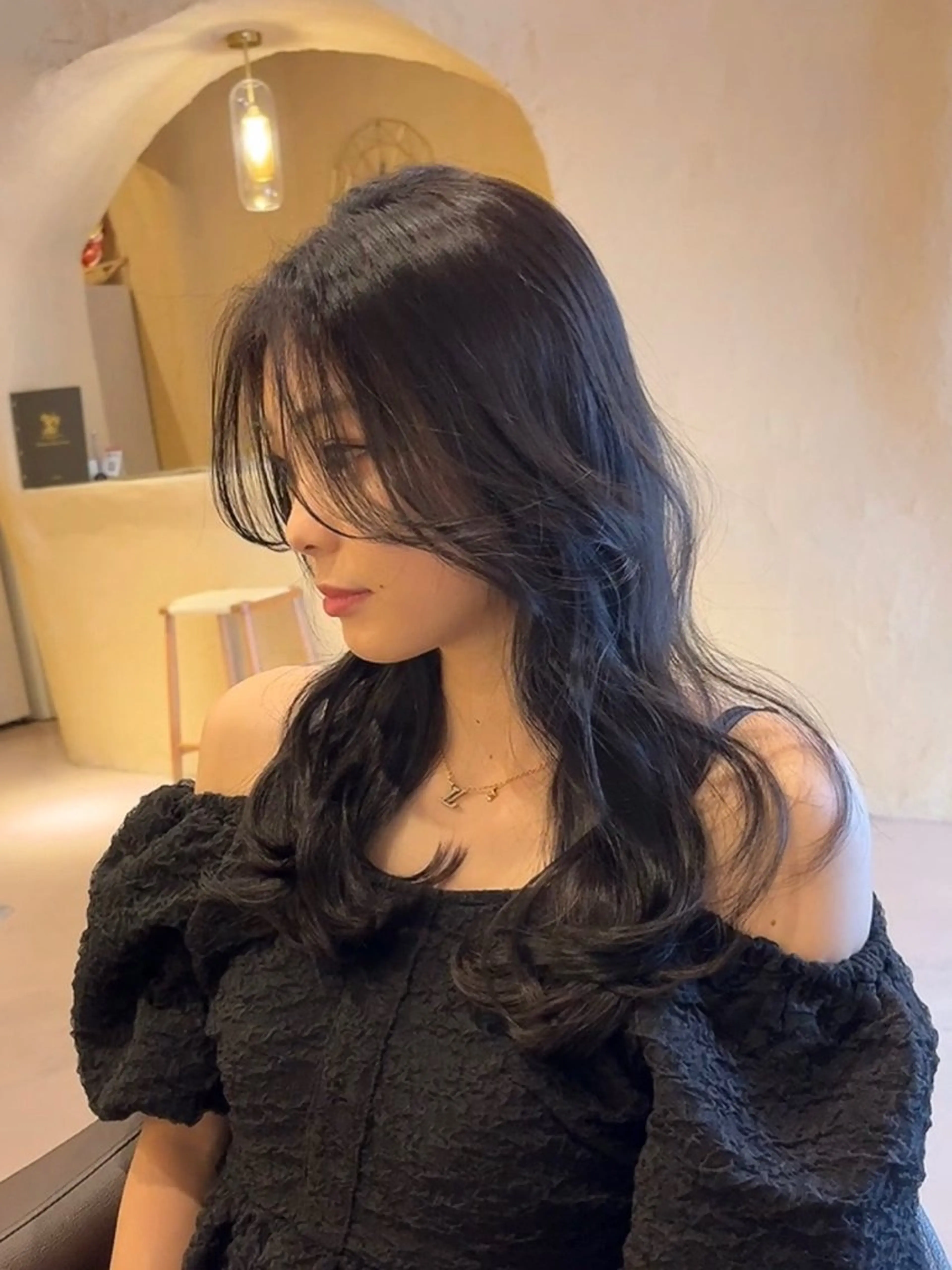 ミディアム カラー カット ヘアカラー トリートメント Eliss 堀江 店長　芝下光のヘアスタイル