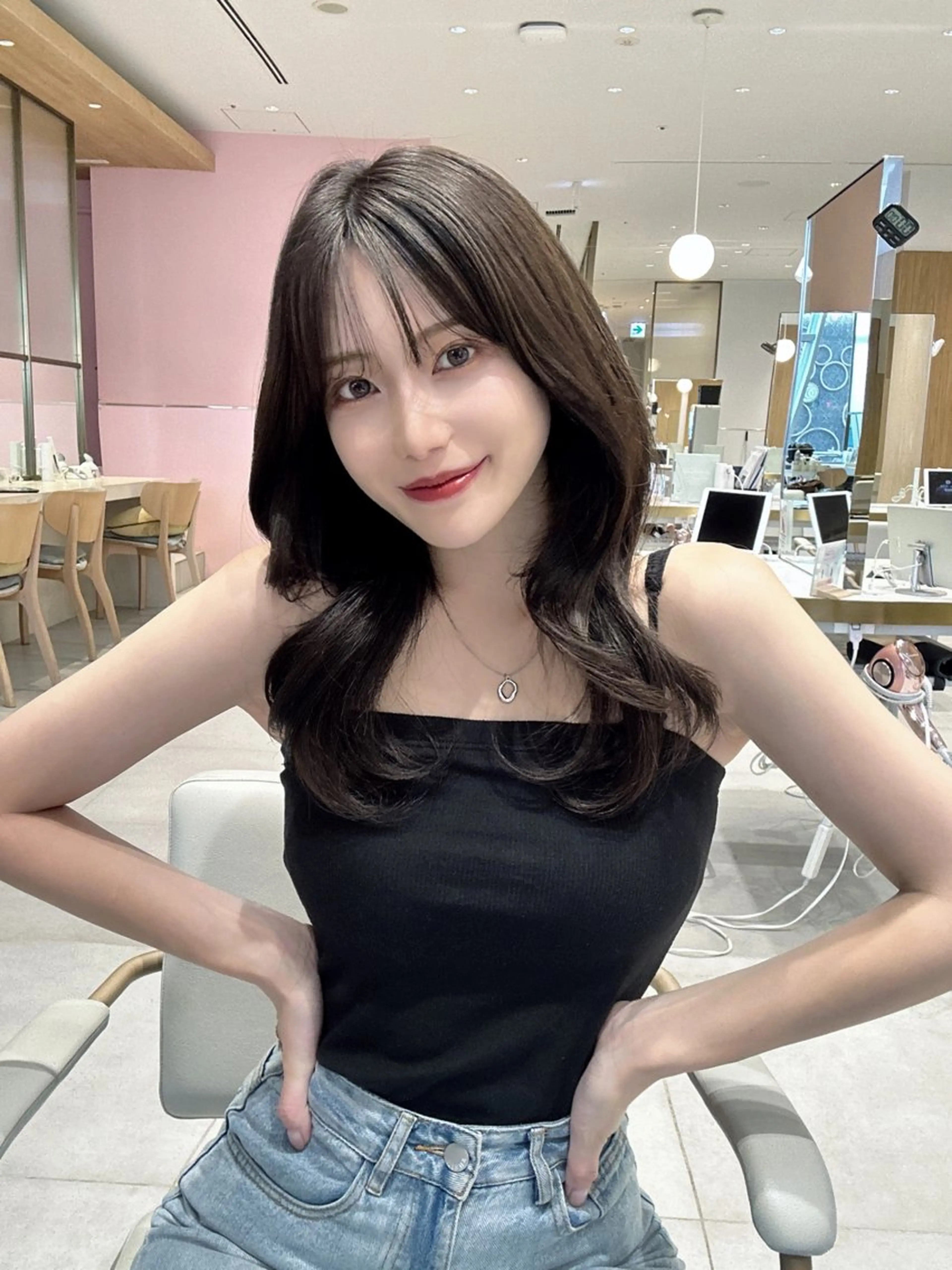 ロング カラー ヘアアレンジ Toiro所属・🤎小顔レイヤー /ベージュ🤎友香のヘアスタイル