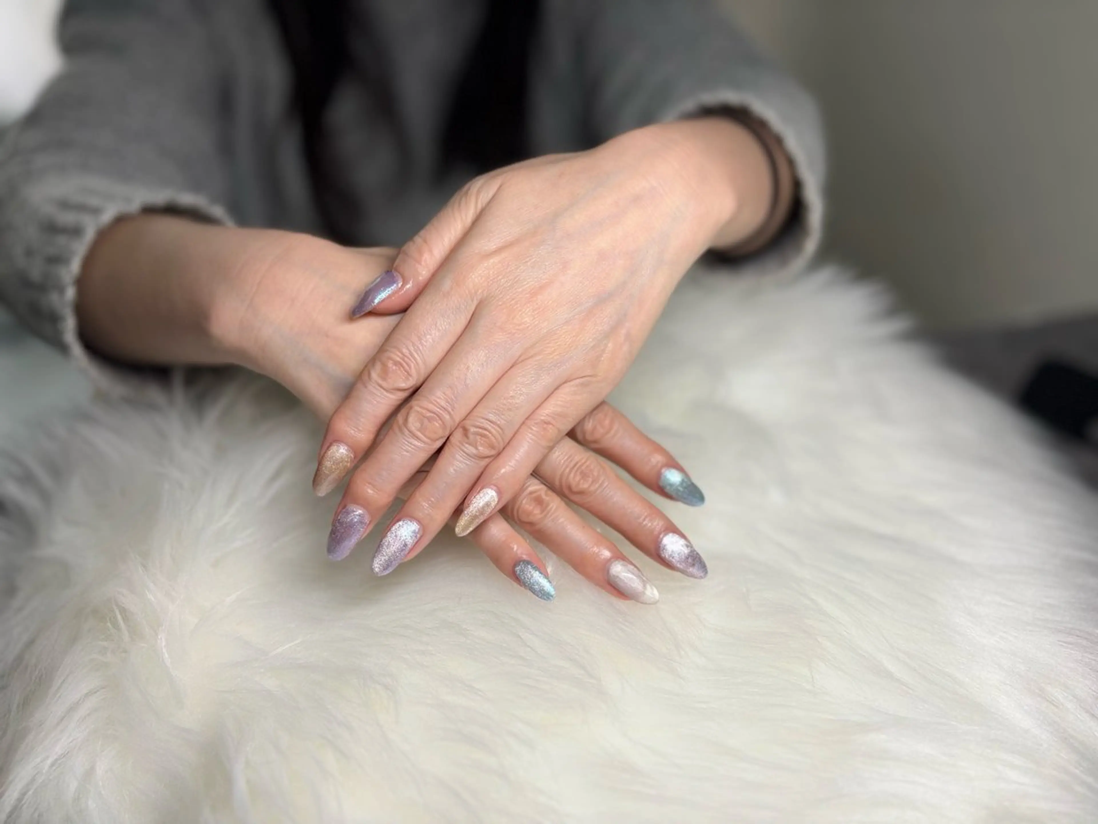 ネイル 水色 ハンドネイル Re:am-リアム-所属・Re:am AYUのネイルデザイン