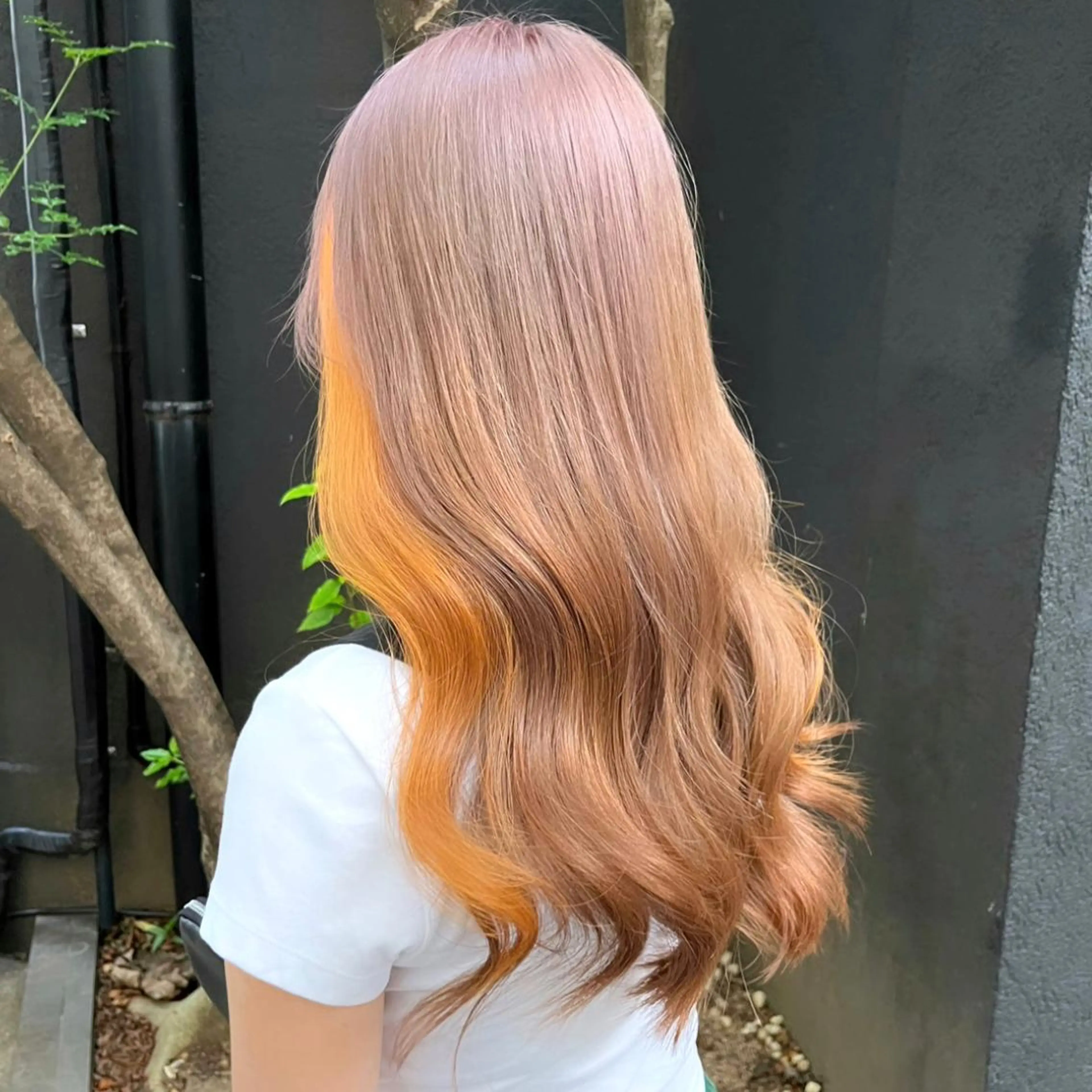 セミロング カラー ヘアアレンジ 成人式 結婚式・ブライダル イヤリングカラー オレンジ 入学式 HIROKO / 透明感暖色カラー🎀のヘアスタイル