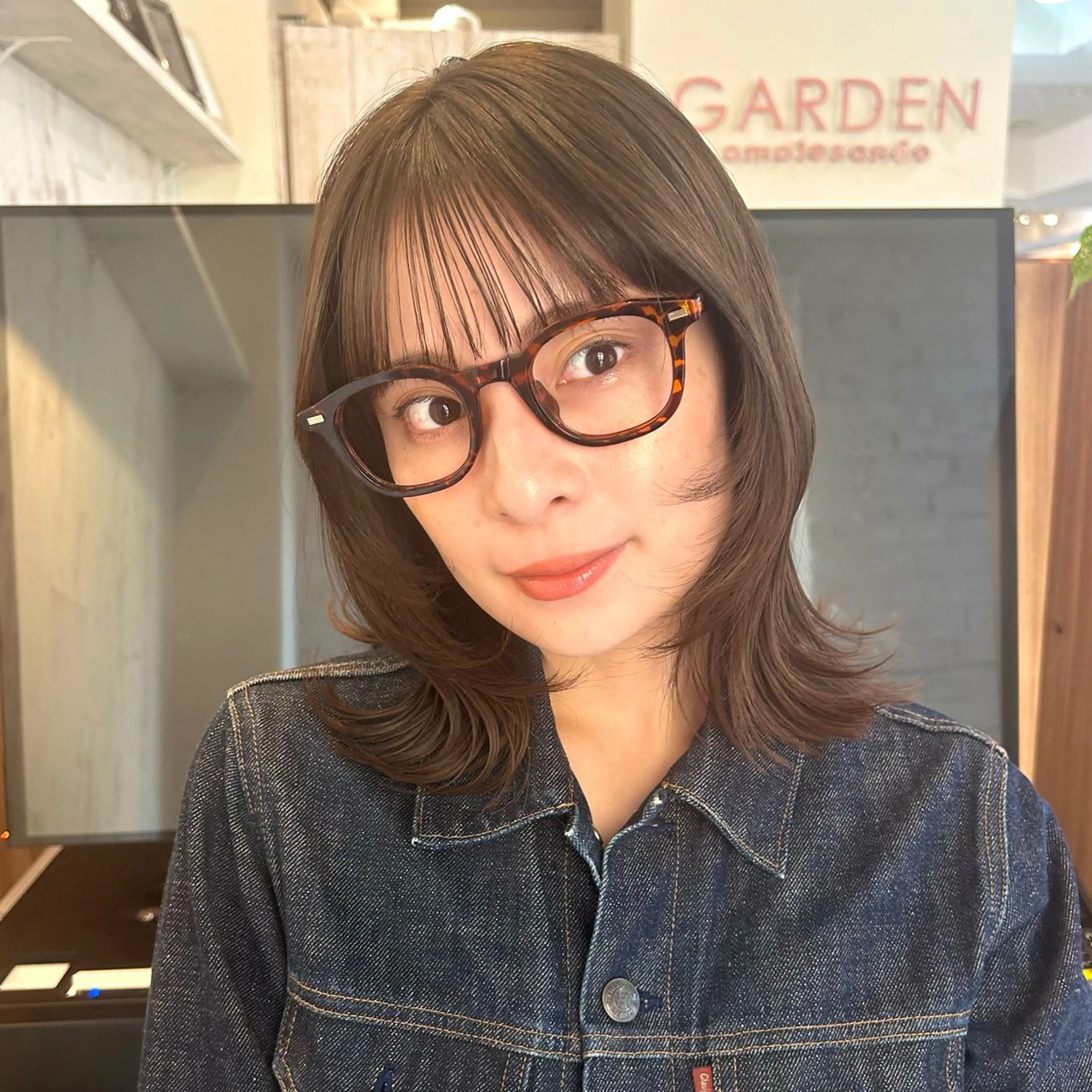 ミディアム レイヤーカット カット ヘアカラー トリートメント 顔周り/レイヤー/ 透明感/あやか💕のヘアスタイル