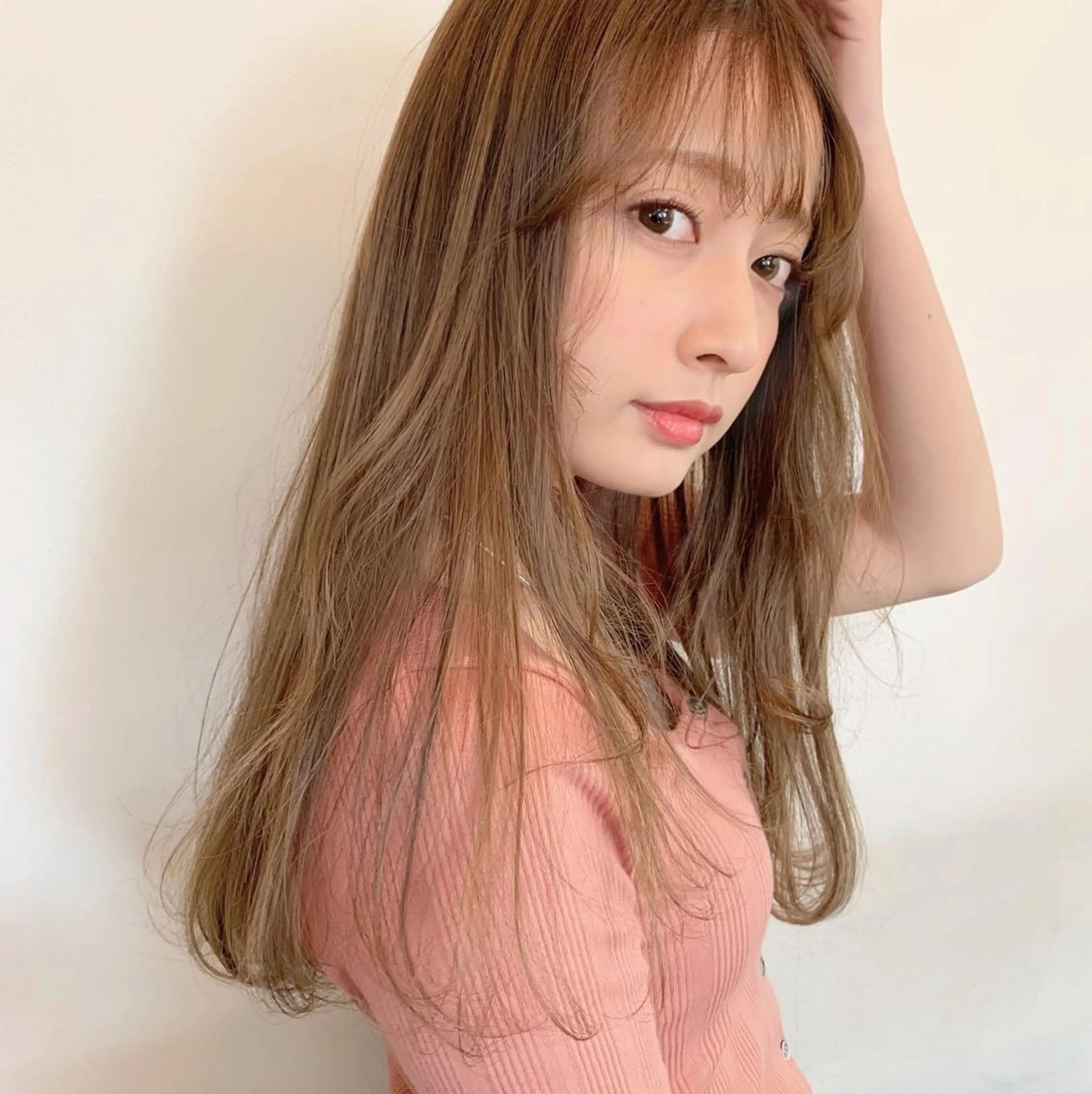 ロング カラー ベージュカラー レイヤーカット ロング シースルーバング park theSTANDARD所属・HARUKA ♡モデル募集中♡のヘアスタイル